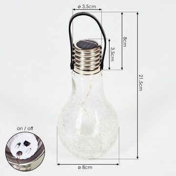 hofstein LED Solarleuchte »Marta« Solarleuchte Gartenlampe aus Echtglas, LED, mit Solarpanel, Ein-/Ausschalter, kein Stromanschluß nötig
