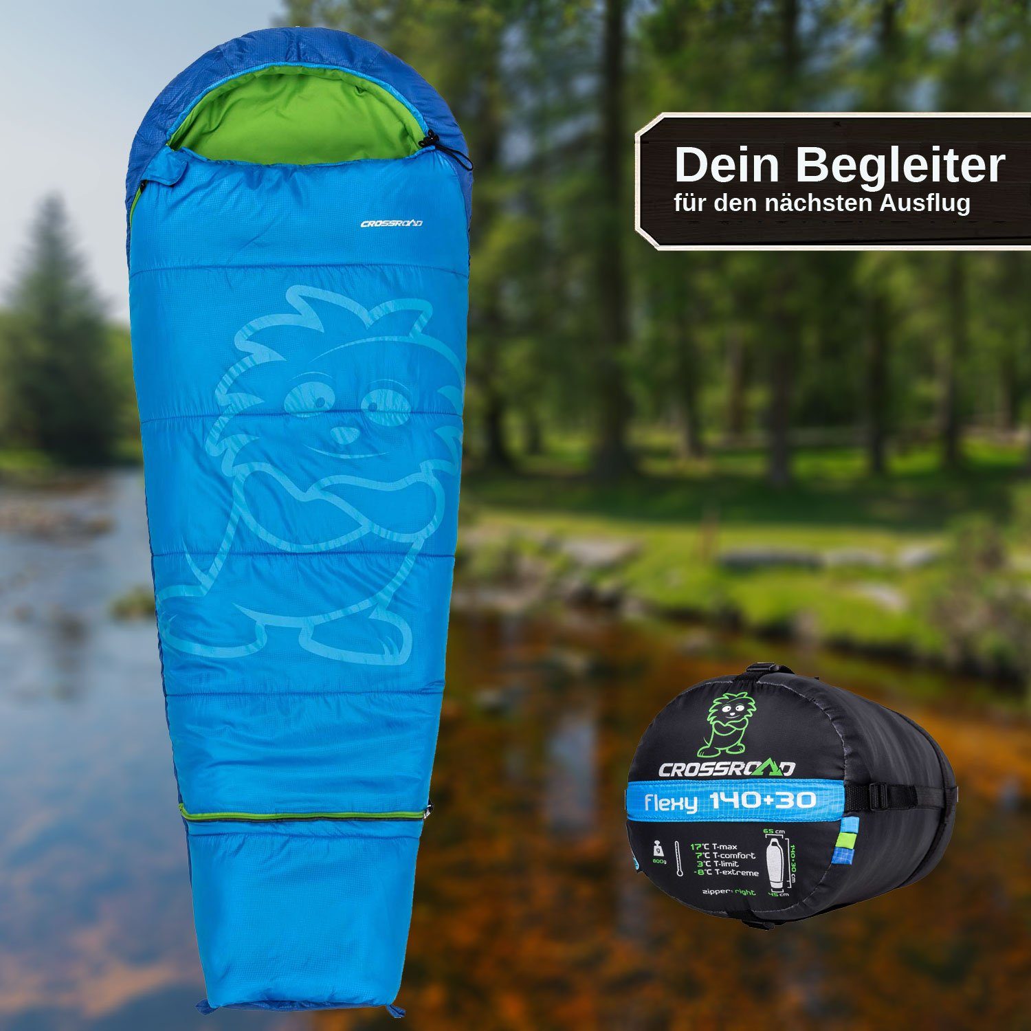 Crossroad Kinderschlafsack Crossroad Flexy blau Kinder günstig online kaufen