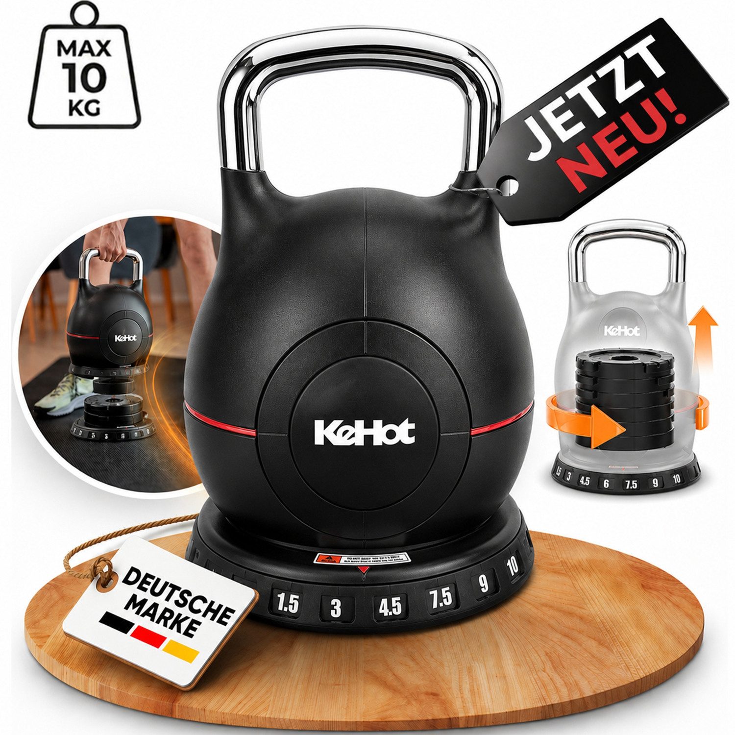 Kettlebell Verstellbare Kettlebell Kugelhantel für Zuhause