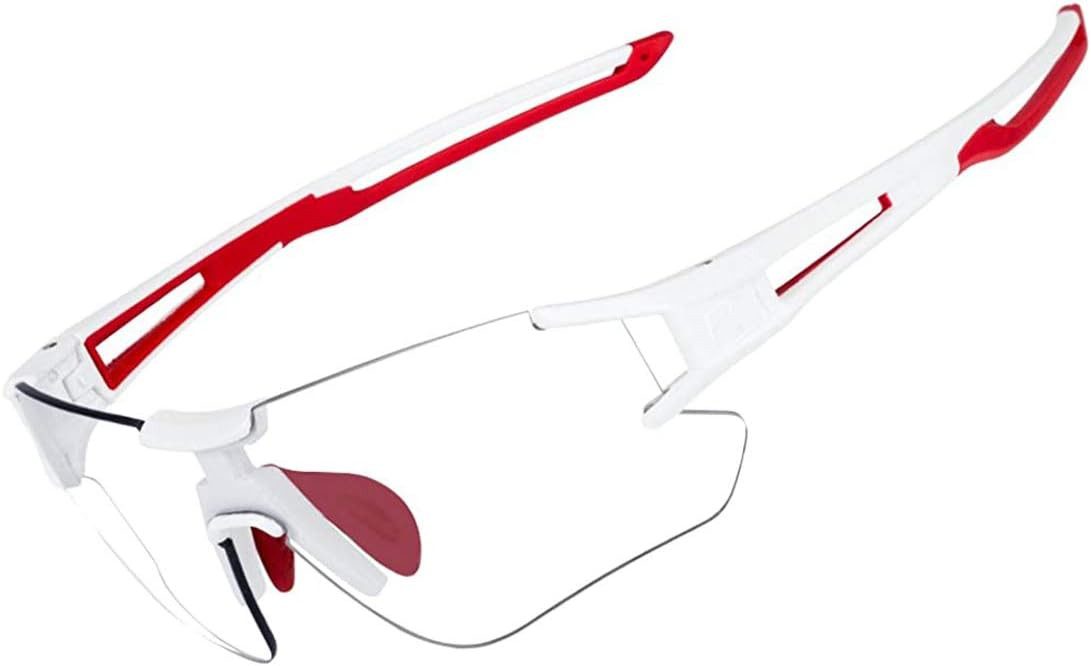 ROCKBROS Fahrradbrille Photochrome Fahrradbrille für Damen Herren, UV400 Schutz für Outdoor