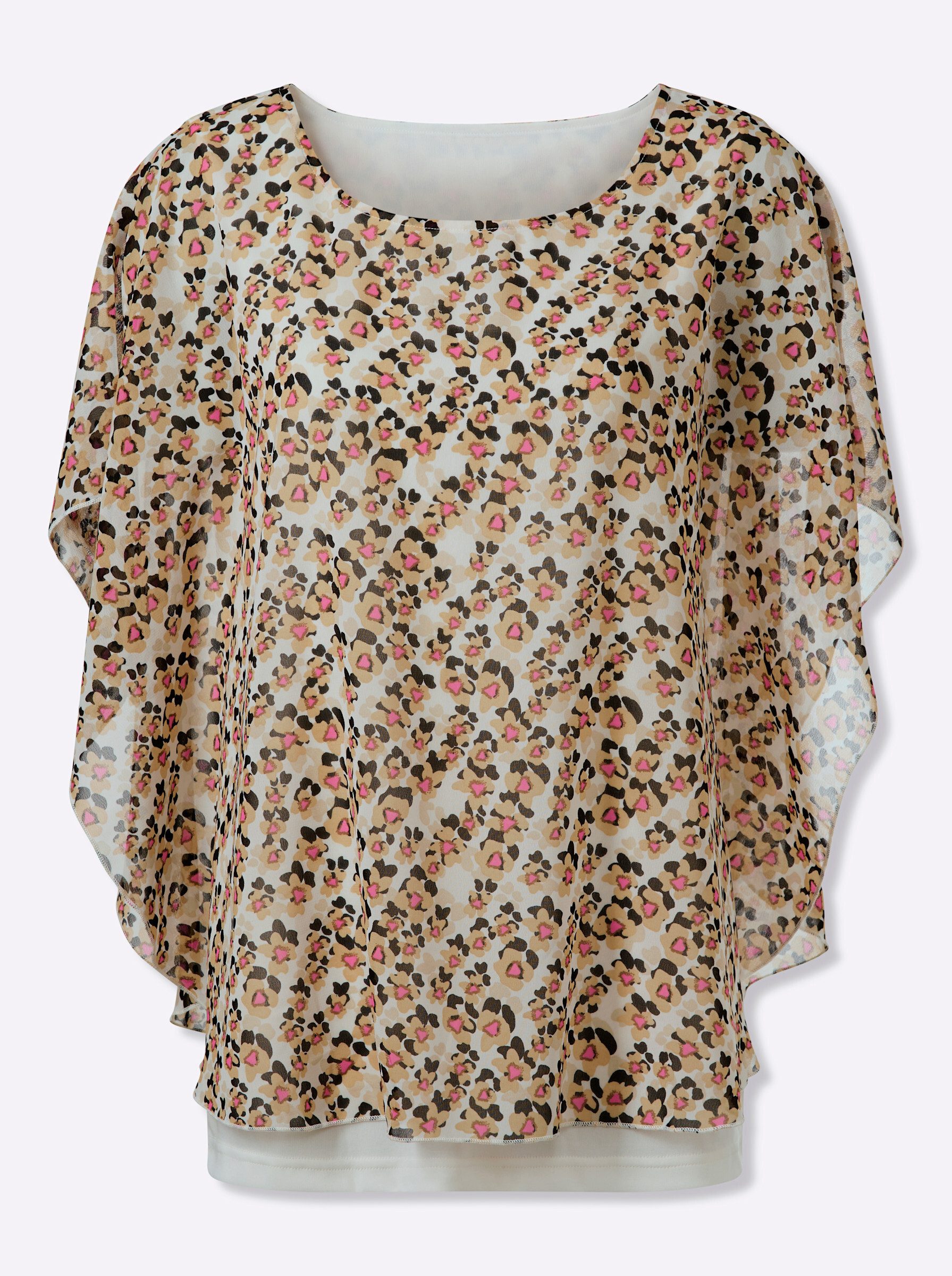 Klassische Bluse Schlupfbluse Kurzarm