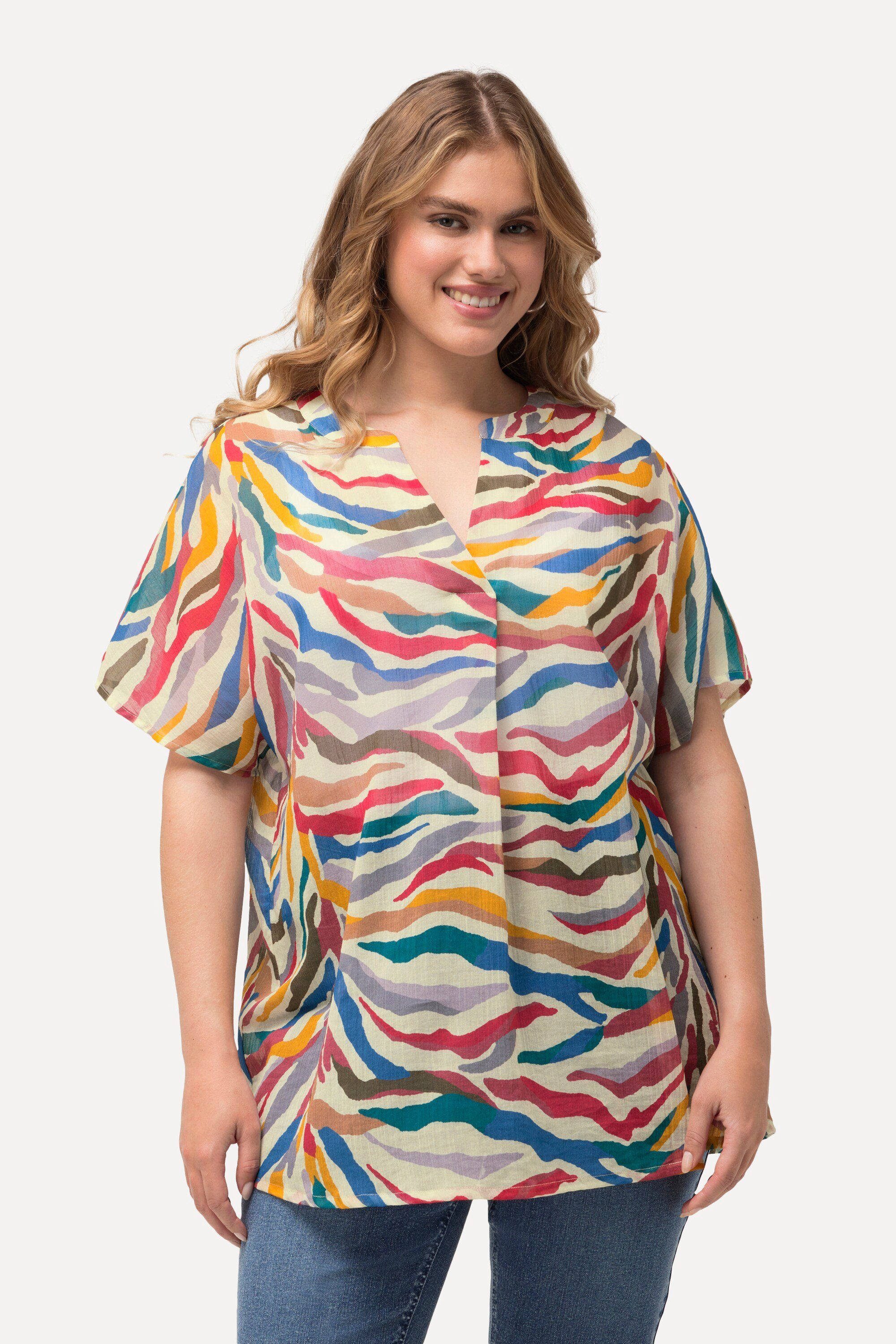 Ulla Popken Tunika Bluse A-Linie Tunika-Ausschnitt günstig online kaufen