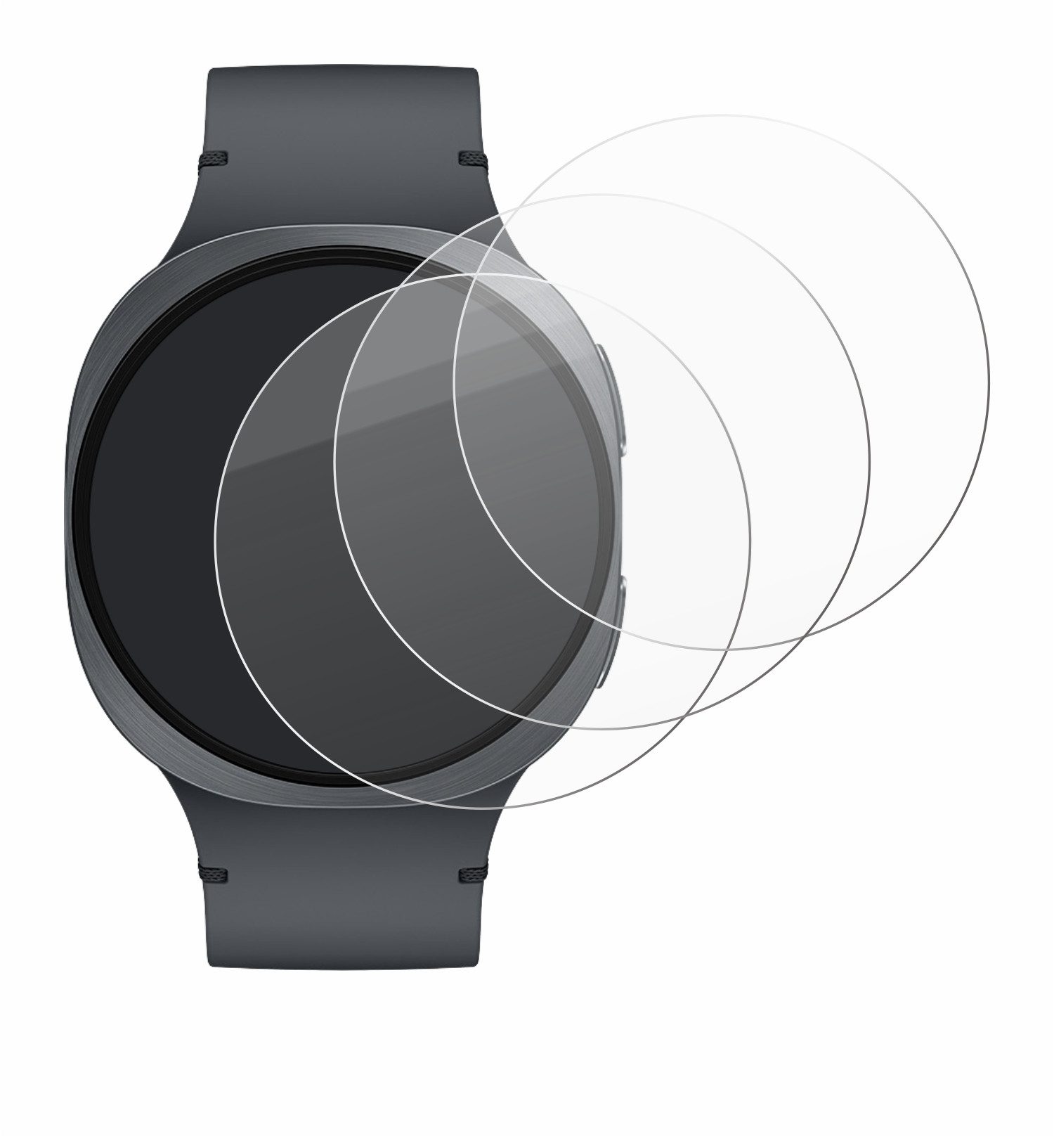 Savvies Displayschutzglas Schutzglas Panzer für Samsung Galaxy Watch 8 (44 mm), 3 Stück, Schutzfolie Display Schutz Glas Folie klar – Bild 2 von 5