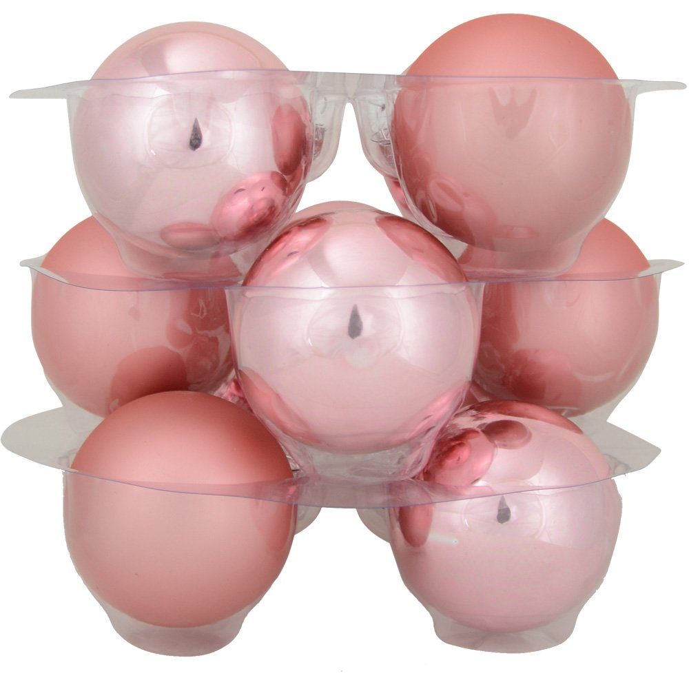 RIFFELMACHER & WEINBERGER Weihnachtsbaumkugel Glas Christbaumkugeln im Koffer (24 Stück) Ø 6 cm - Matt und Glänzend