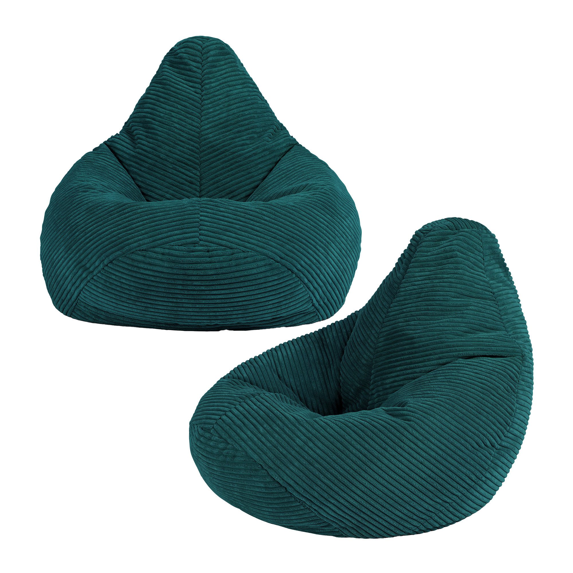 Sitzsack 2er Set Sitzsack Sessel aus Cord Flauschig für Kinder „Dalton"