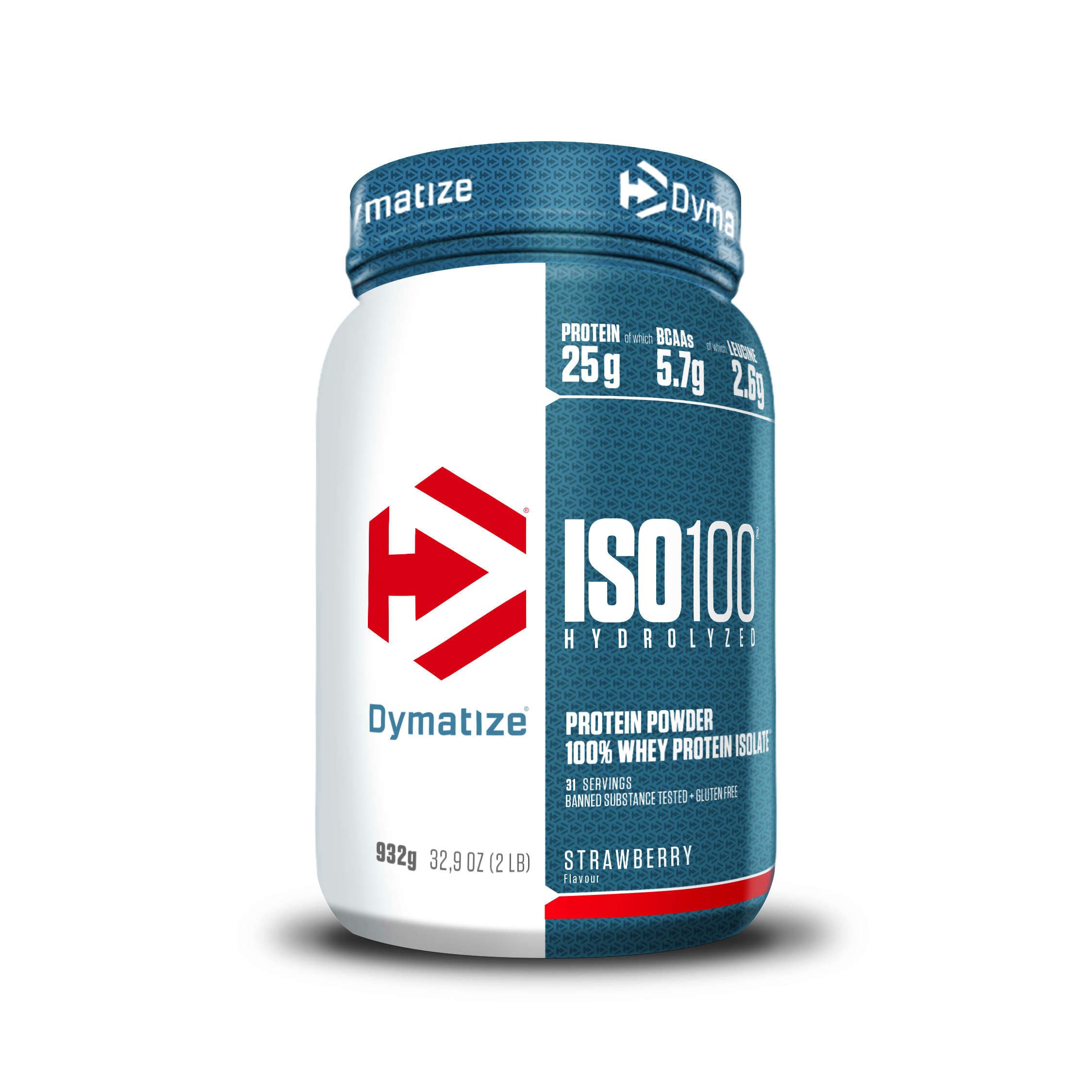 Dymatize Сыворотка Protein Pulver Shake Hydrolysat Eiweiß ISO 100 Strawberry 932 g Pulver, 932 g