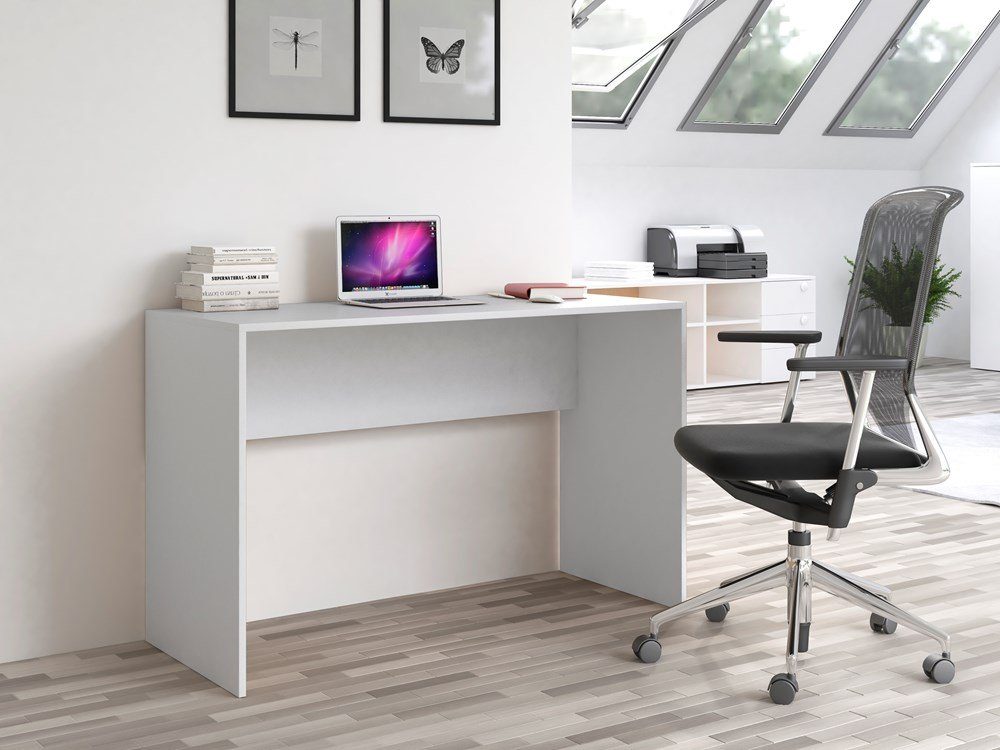Bürotisch 76cm PC-Tisch 120cm Schreibtisch Breite Links/Rechts Holz-Werkstoff Collective Arbeitstisch Home Höhe, weiß