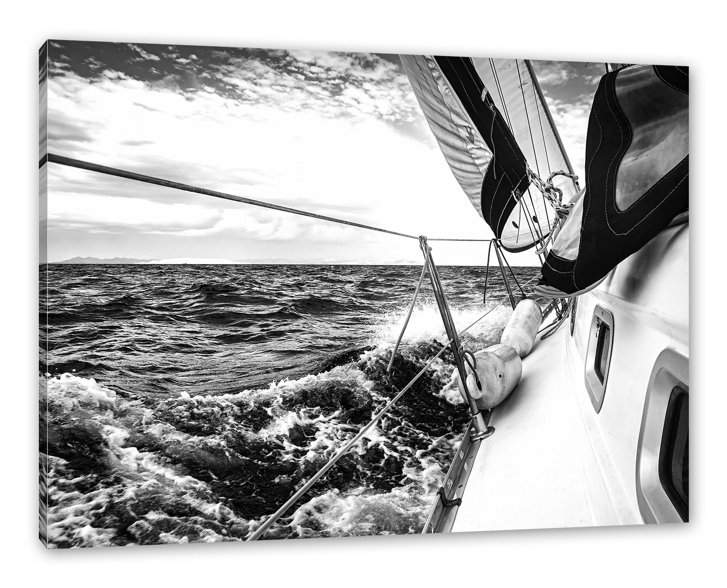 Pixxprint Leinwandbild Segel der Yacht, Segel der Yacht (1 St), Leinwandbild fertig bespannt, inkl. Zackenaufhänger | Leinwandbilder