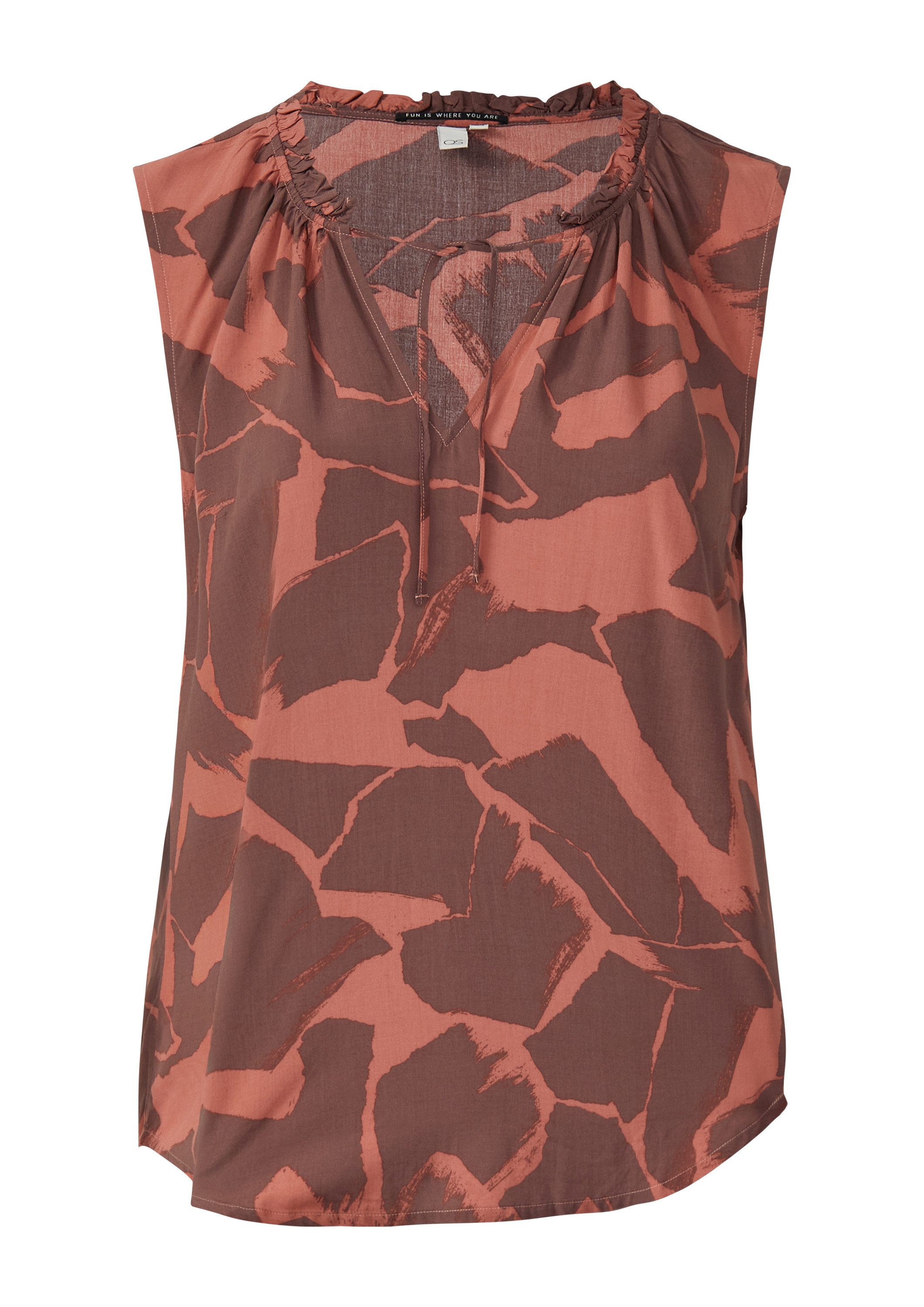 QS Blusentop Bluse Blusentop mit Rüschenkragen günstig online kaufen