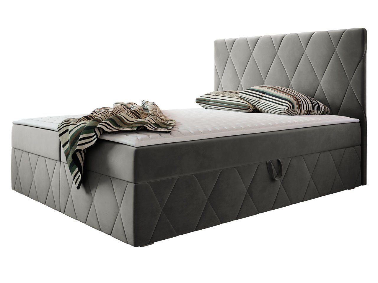 MIRJAN24 Boxspringbett Simoti (mit Hauptmatratze, Topper), 140, 160, 180 / 200 cm, Doppelbett mit zwei Bettkästen