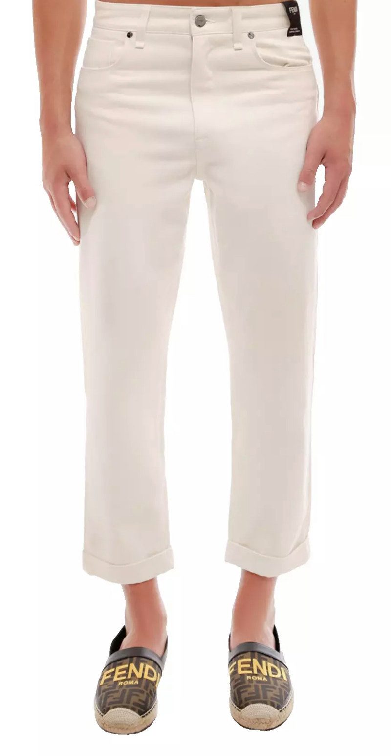 FENDI 5-Pocket-Jeans Roma High-Waist-Jeans High-Waist, leicht verkürztes Karottendesign