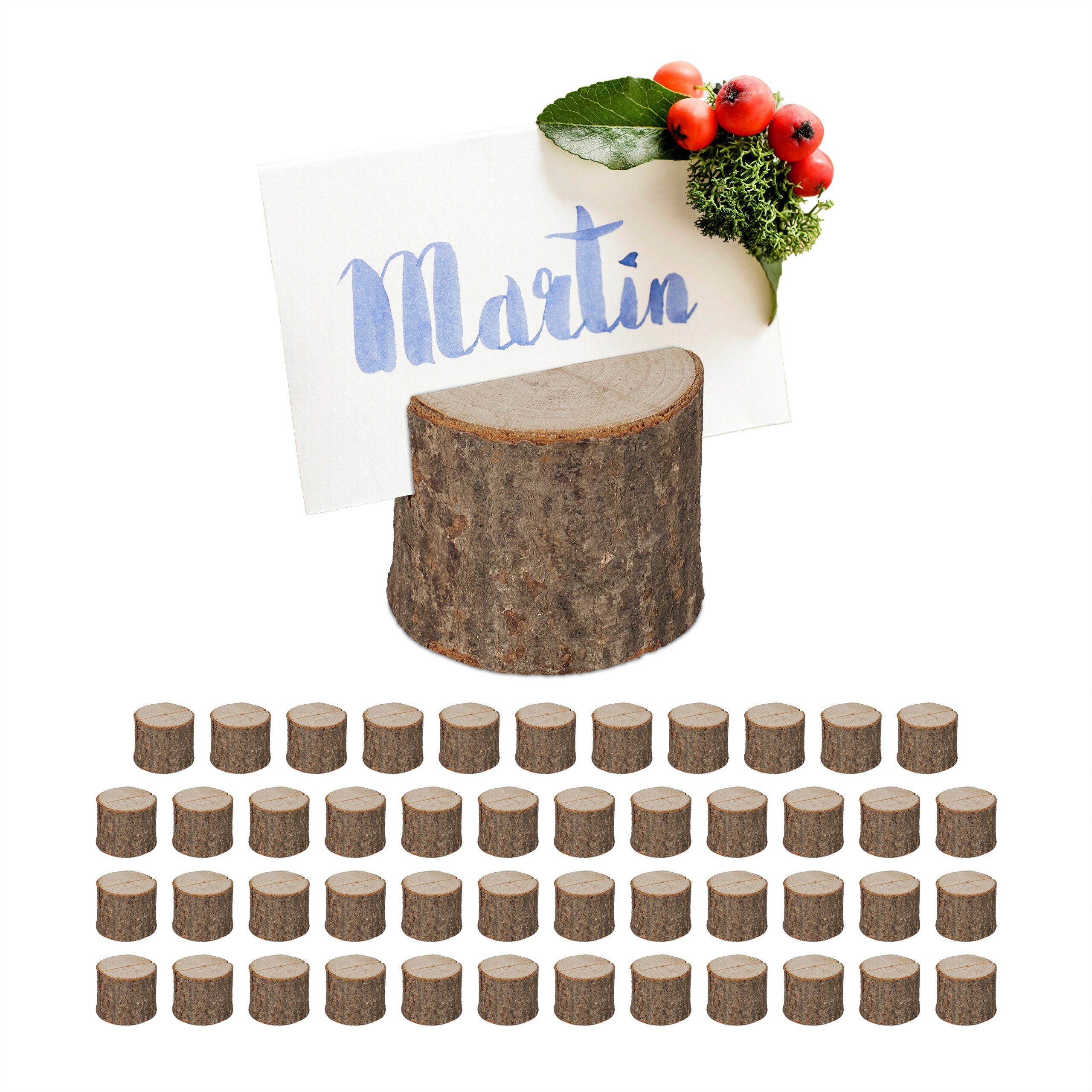 Tischkartenhalter Holz 48er Set