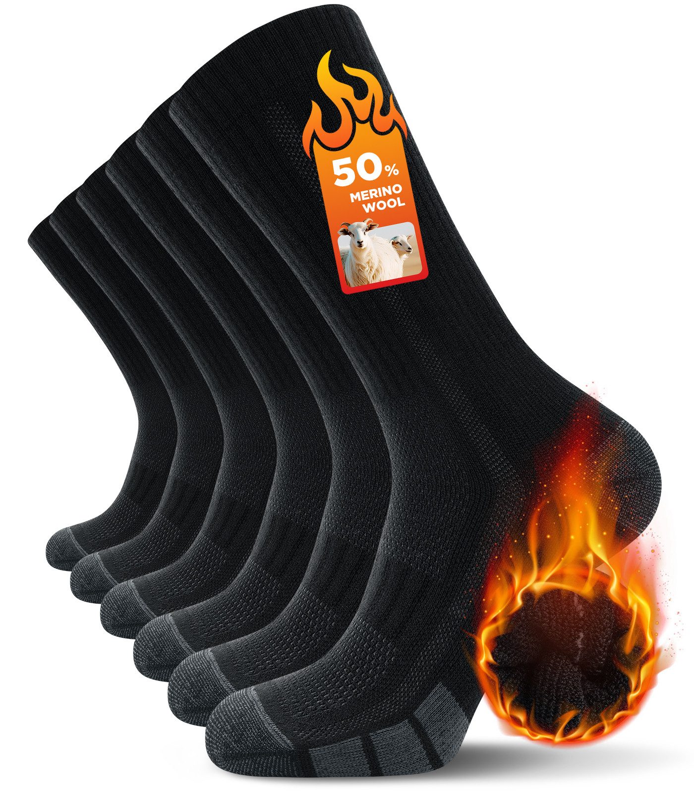 TANSTC Thermosocken Merino Socken Damen Herren, Warme Wollsocken Wintersocken Stricksocken Weich,Elastisch,Feuchtigkeitsaufnahme,Schweißableitung,Strapazierfähig