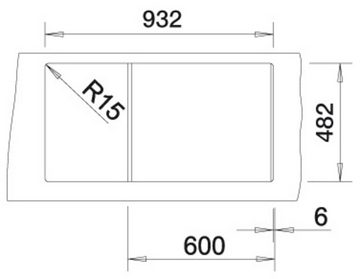 Blanco Edelstahlspüle TIPO XL 6 S, eckig, 50/95 cm, (1 St), zum wechselseitigen Einbau geeignet