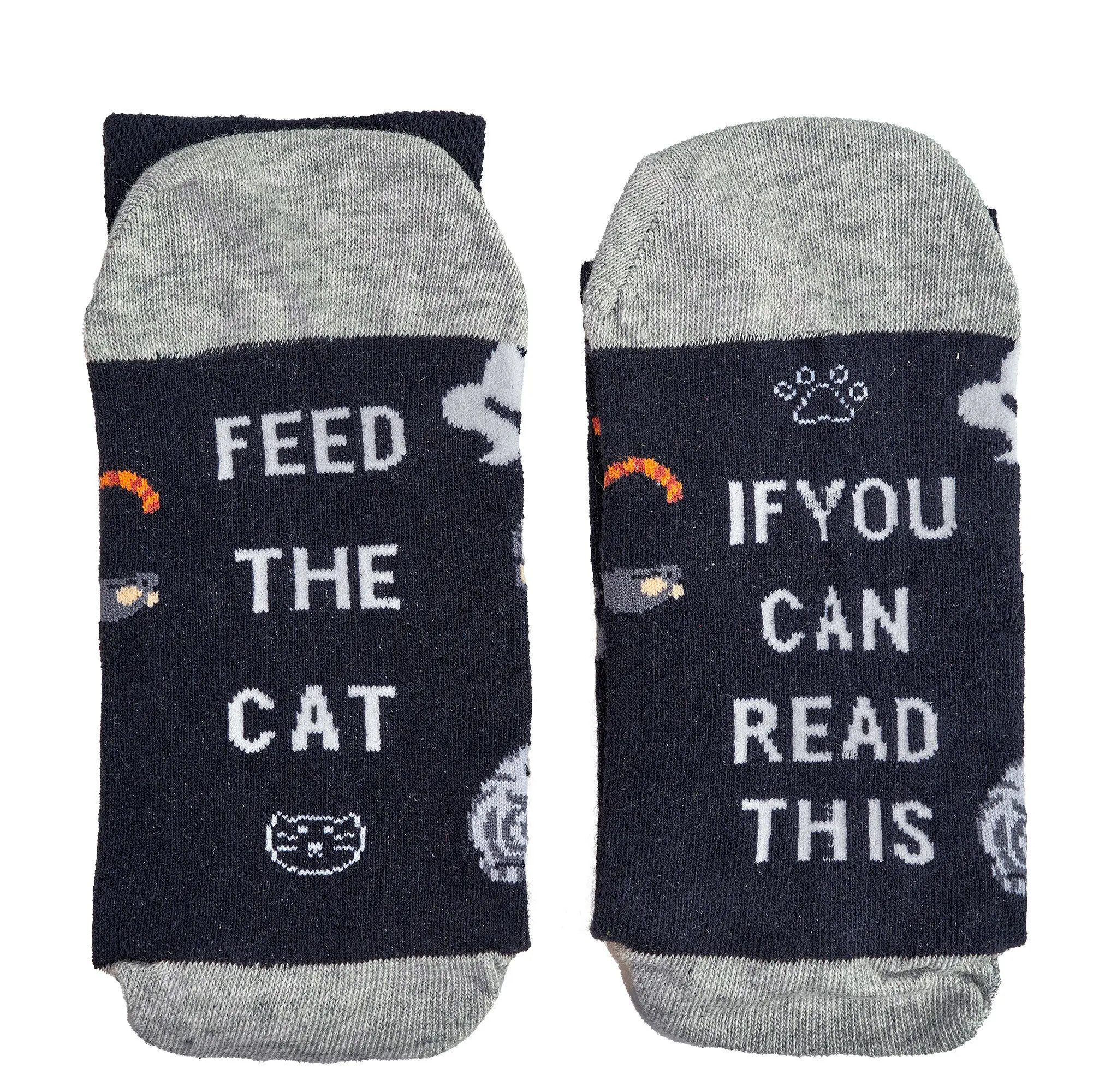Socks 4 Fun Freizeitsocken Socks 4 Fun Feed the Cat (2-er Bündel, 2-Paar, 2 Paar) lustiges Design