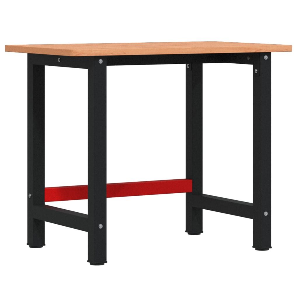 vidaXL Werkbank Werkbank 100x60x81,5 cm Massivholz Buche Rechteckig, (1-tlg)