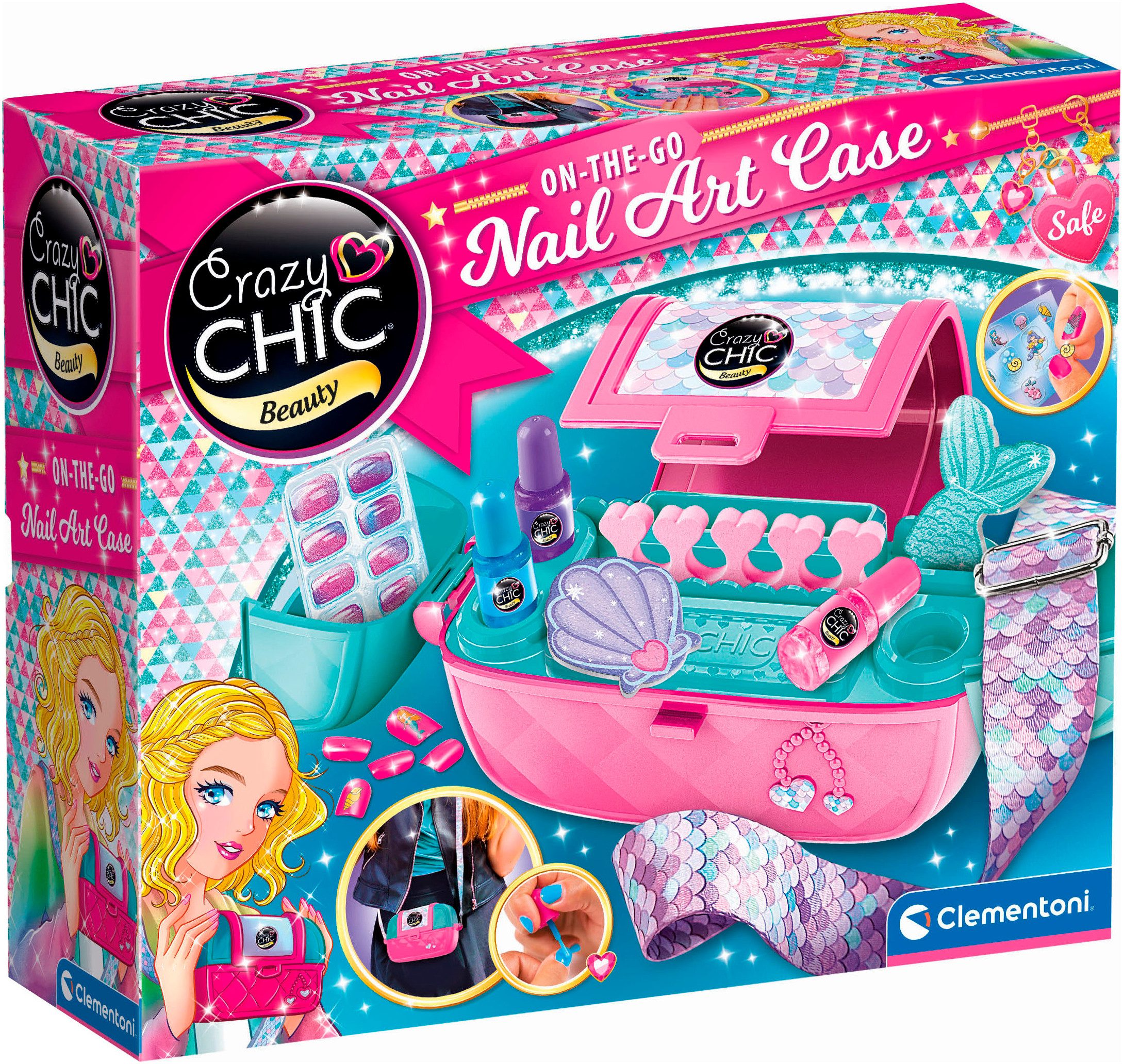 Clementoni® Kreativset Crazy Chic, Nail-Art Tasche für unterwegs