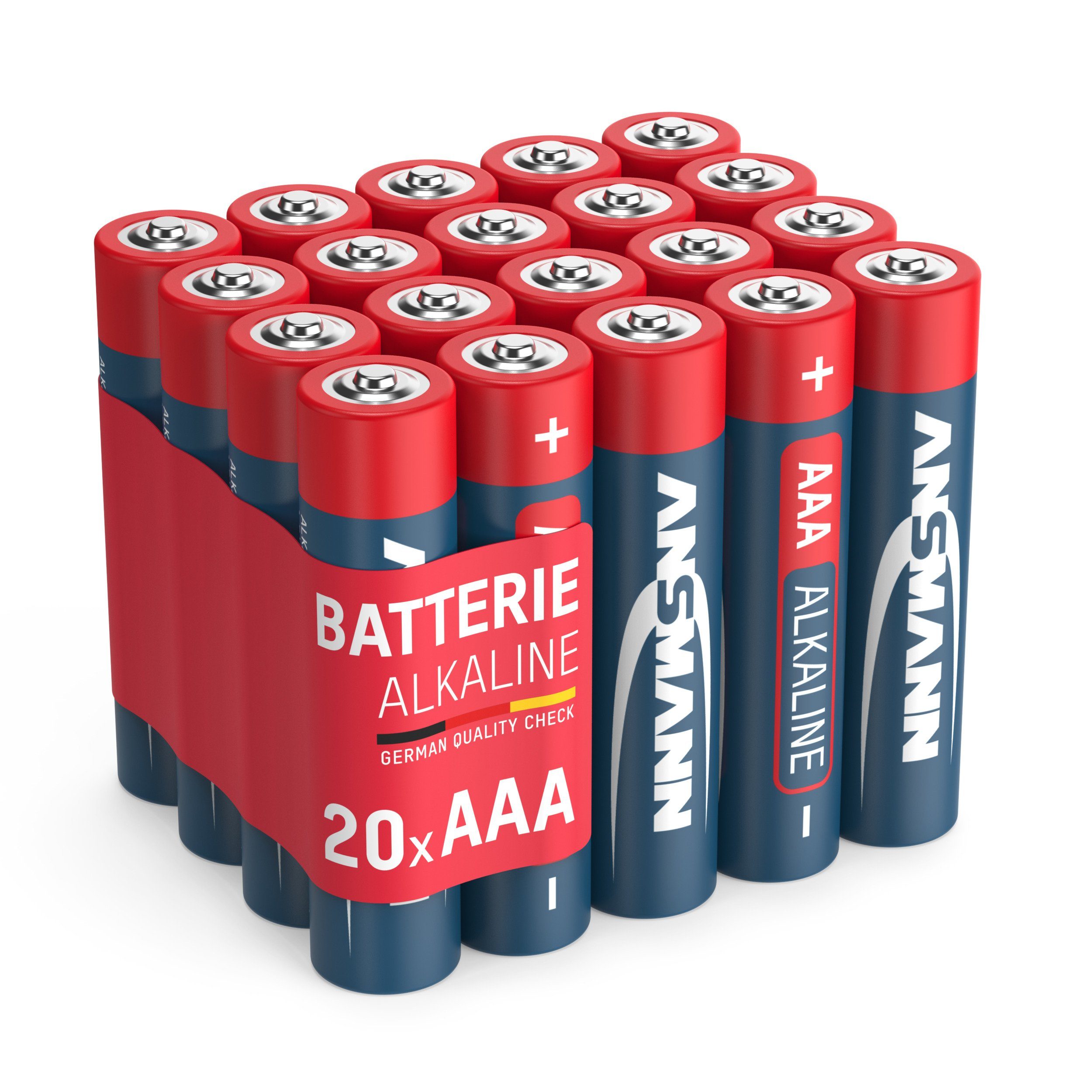 ANSMANN AG 20x ANSMANN Alkaline Batterie AAA Micro 1,5V – LR3 MN2400 (20 Stück) Batterie