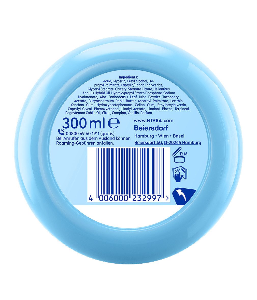 Nivea Sun After Sun-Balsam After Sun Tiegel 2 x 300ml Feuchtigkeit Sheabutter Vitamin E, 2-tlg., Intensivpflege-Balsam bietet tiefenwirksame Pflege