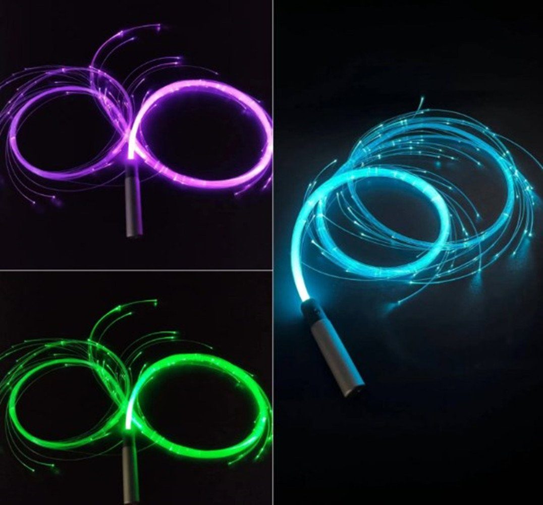 autolock LED Dekolicht LED Glasfaser Sternenhimmel Licht,Glasfaserlampe LED-Faser Optik, Aufladen, Peitsche,7 Farb/23 Effekt-Modus 360° drehbar für Tanzen gray