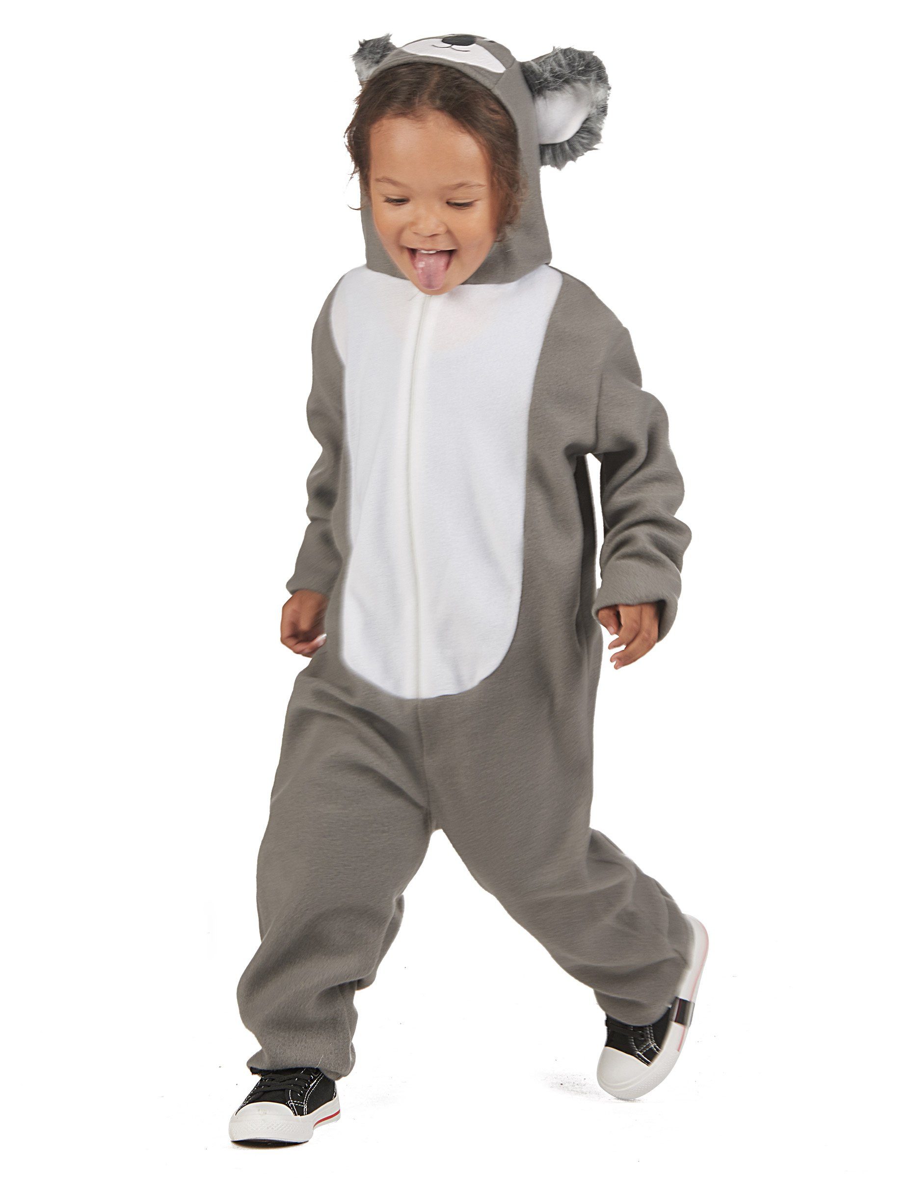 Kostüm Flauschiges Koala-Kinderkostüm grau-weiß