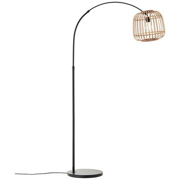 Lightbox Stehlampe, ohne Leuchtmittel, Bogenlampe, 170 x 110 cm, E27, Rattan/Metall, braun/schwarz