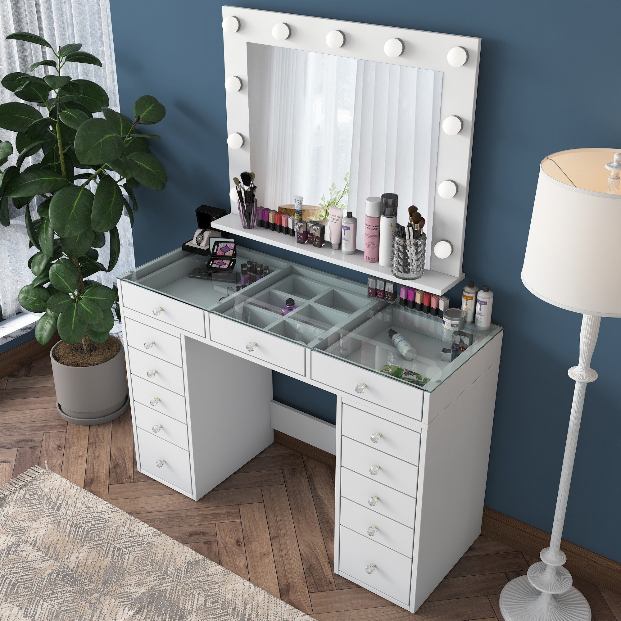 Skye Decor Schminktisch 100% MELAMINE COATED E1 QUALITY CHIPBOARD, 79,8 cm x 44,5 cm x 120 cm
