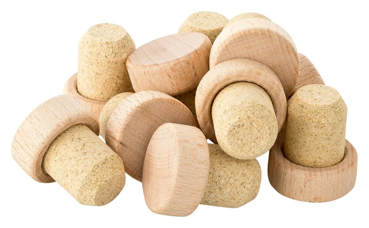 Kork-Deko.de Flaschenverschluss Flaschenverschluss Holzgriffkorken aus 100% Presskork, (Made in Portugal)