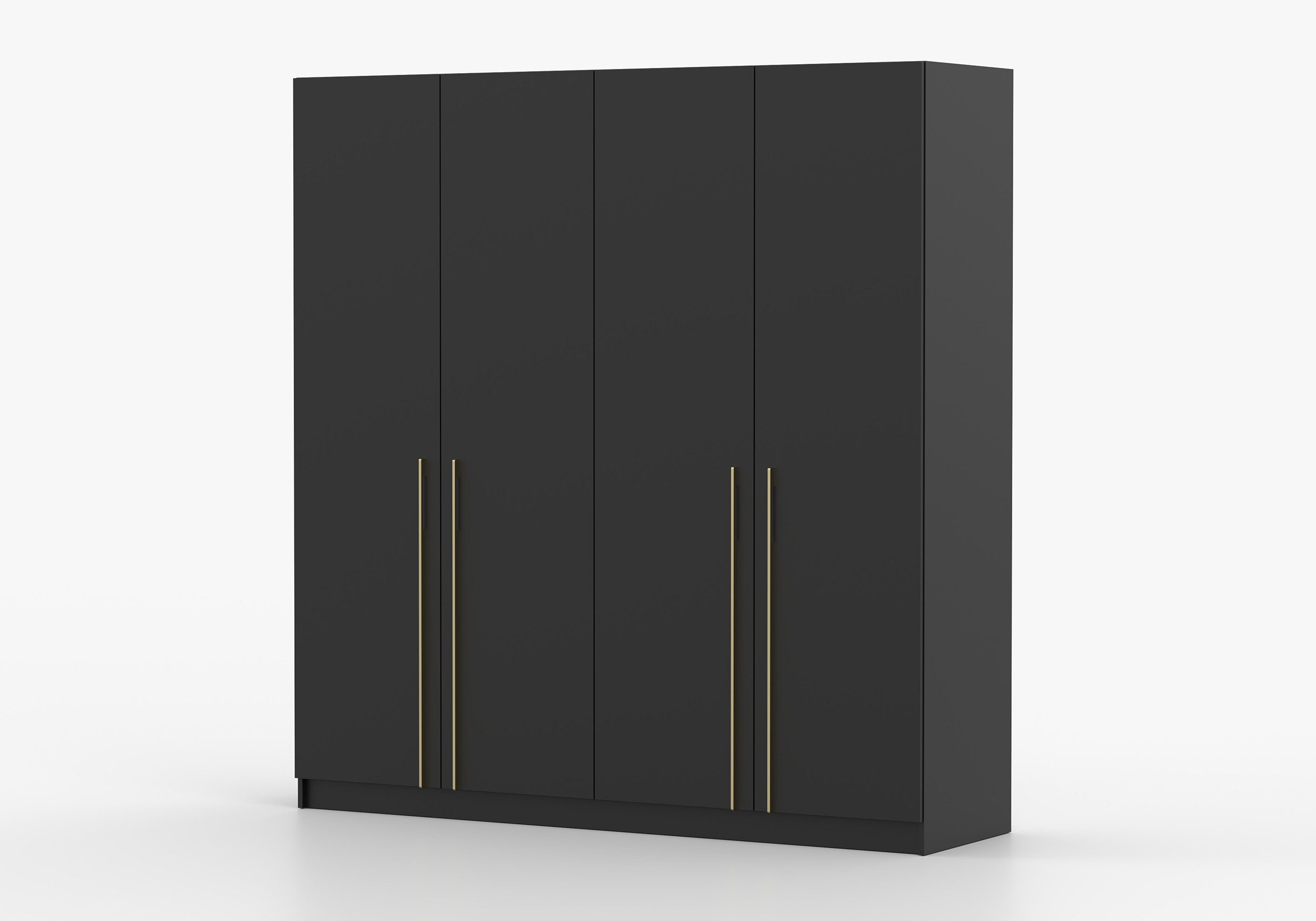 MOEBLO Drehtürenschrank Glamy 4D (Moderner 4-türiger Kleiderschrank mit viel Stauraum, Einlegeböden – Ideal für Schlafzimmer, Ankleidezimmer oder Jugendzimmer, Schrank Garderobe Drehtürenschrank) (BxHxT): 200 cm x 210 cm x 57 cm