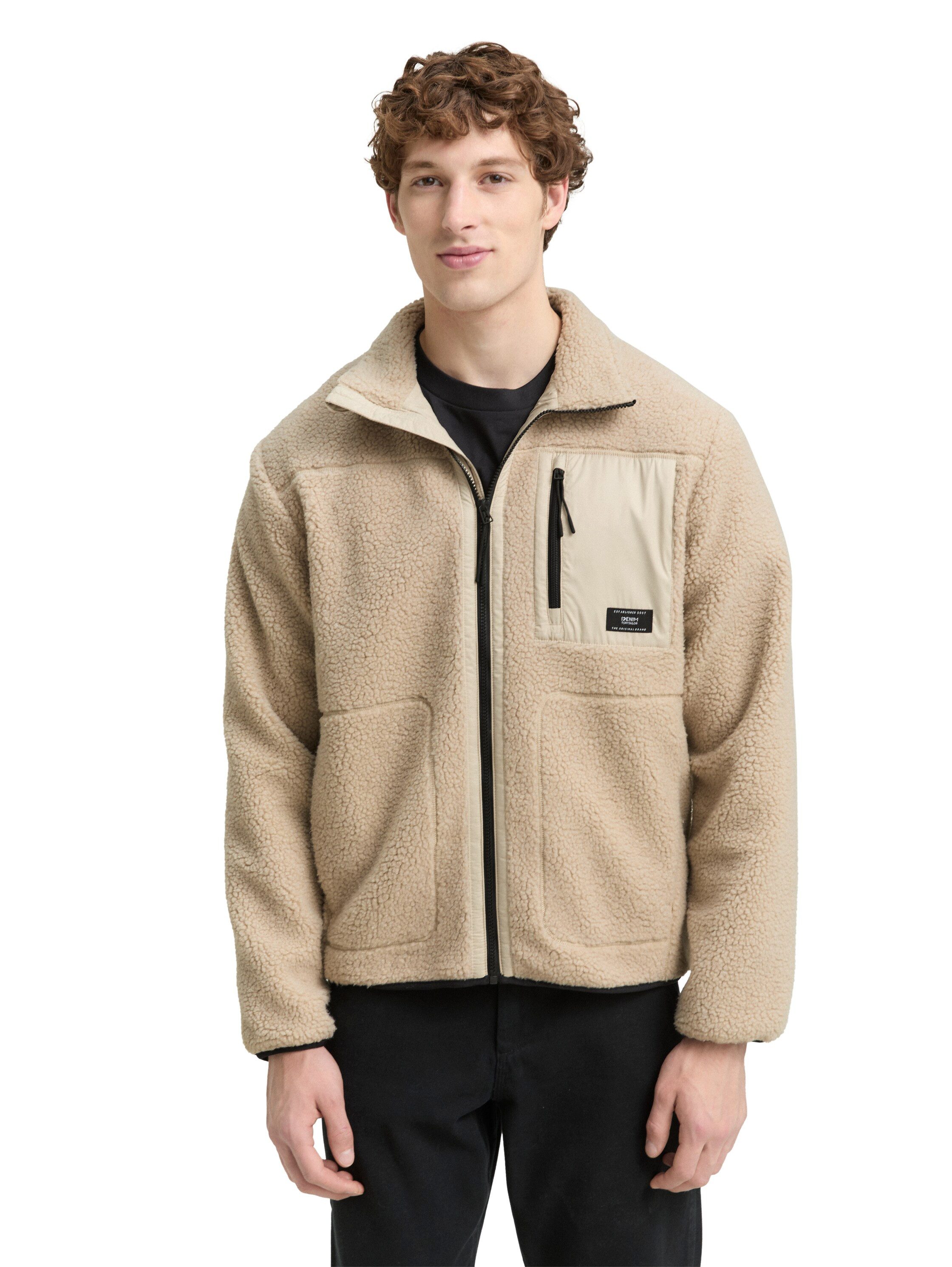 TOM TAILOR Denim Fleecejacke mit Logo günstig online kaufen