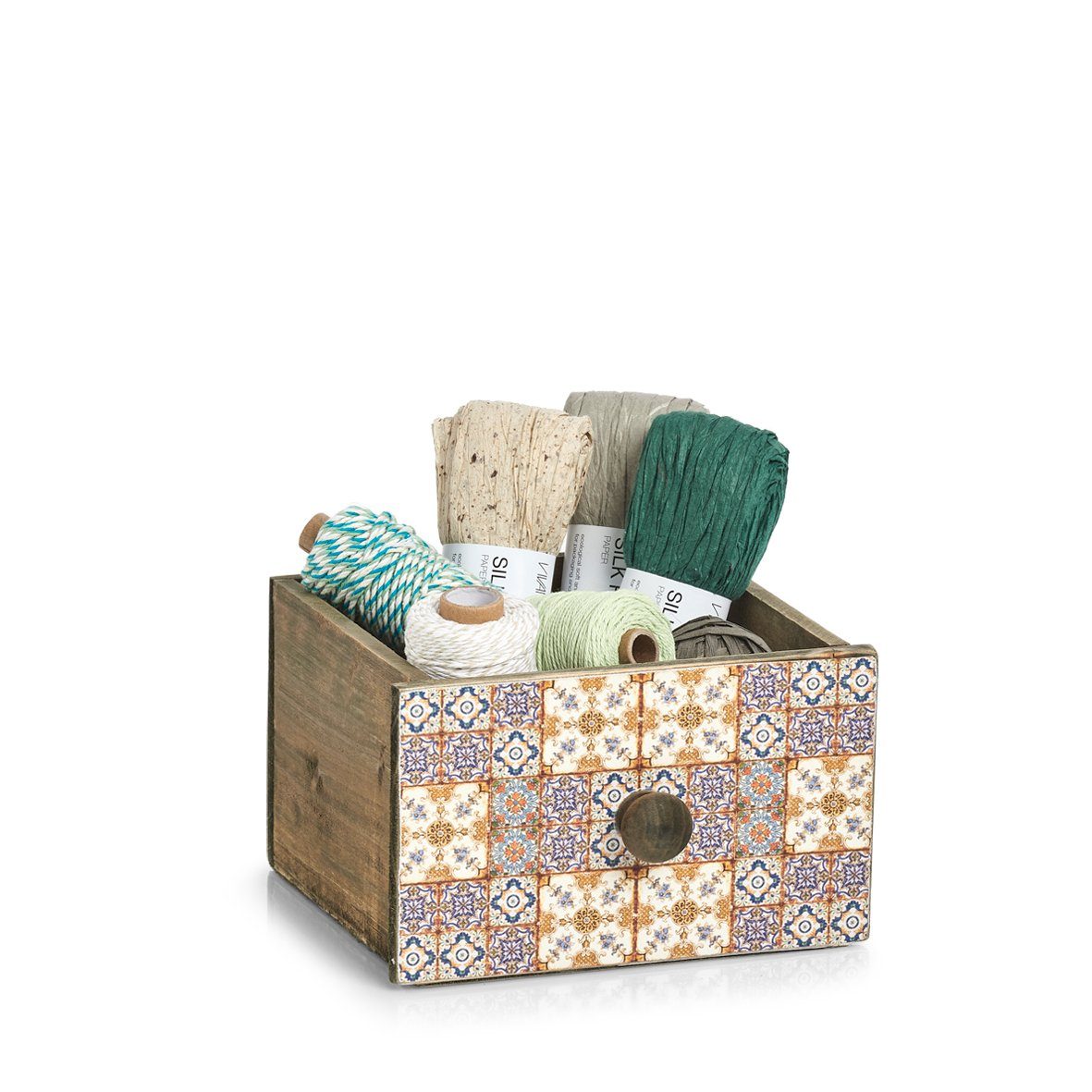 Zeller Present Aufbewahrungskorb "Mosaik, Schubladenbox Holz