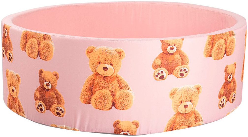 Knorrtoys® Bällebad Soft, Teddy pink, mit 150 Bällen grey/white/transparent; Made in Eurpe