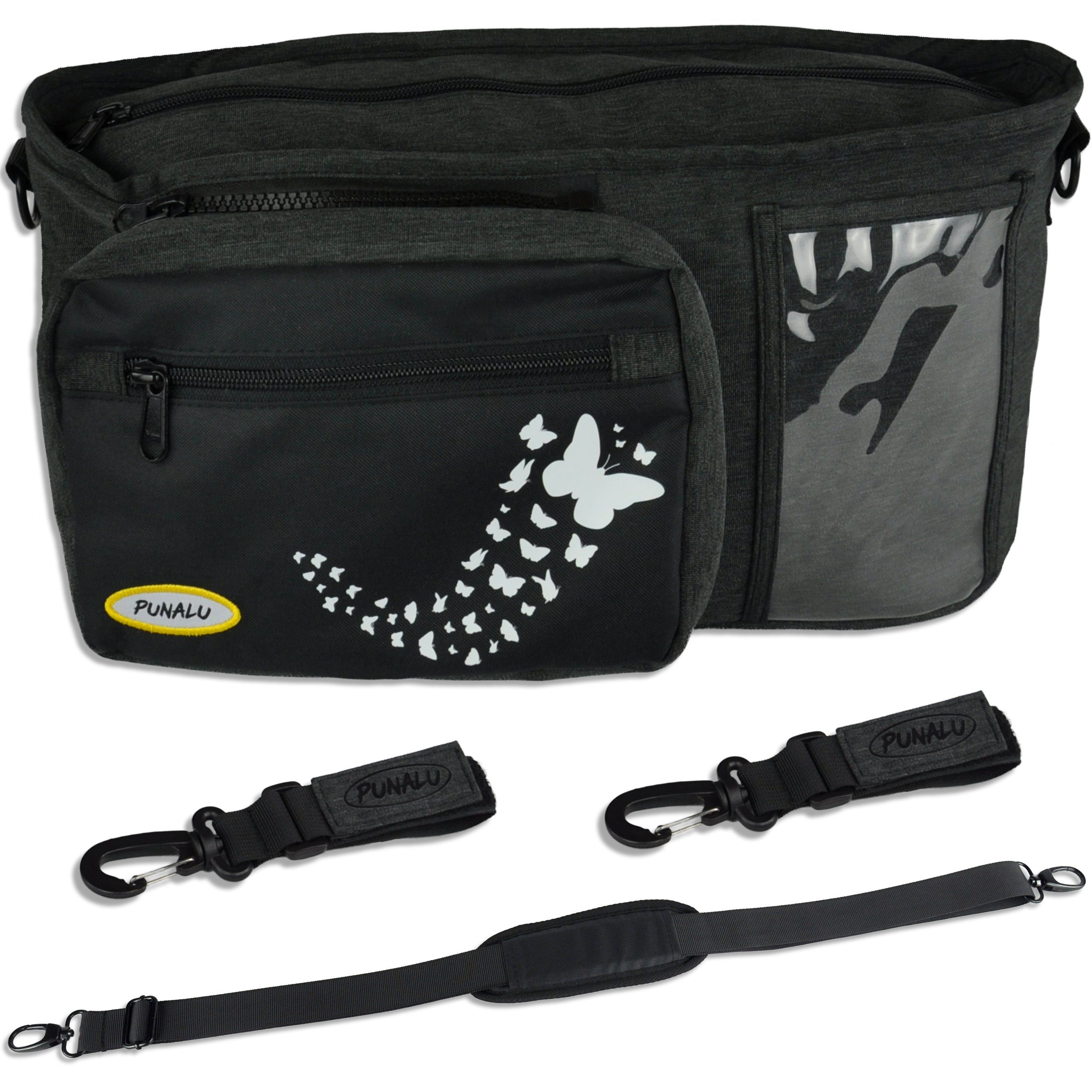 PUNALU Kinderwagen-Tasche Punalu großer Kinderwagen Organizer mit Schmetterlingsmuster