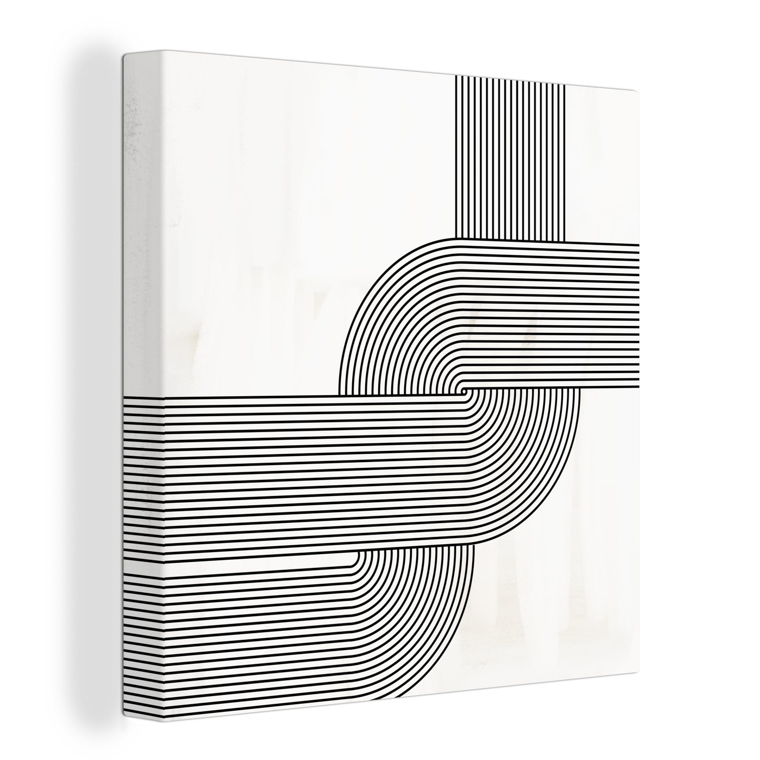 OneMillionCanvasses® Leinwandbild Kunst - Abstrakt - Schwarz - Weiß, (1 St), Leinwand Bilder für Wohnzimmer Schlafzimmer