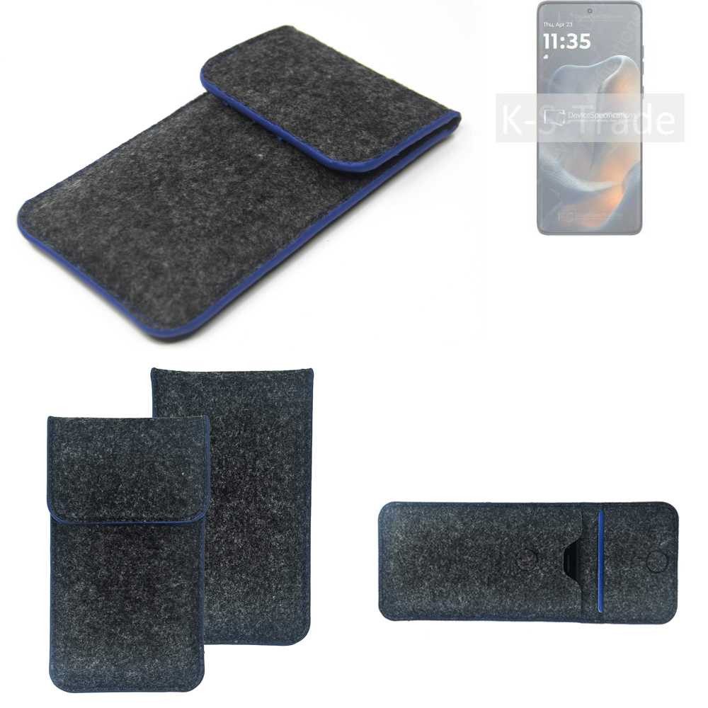 K-S-Trade Handyhülle für Motorola Edge 60, Handy-Hülle Schutz-Hülle Filztasche Pouch Tasche Case Sleeve