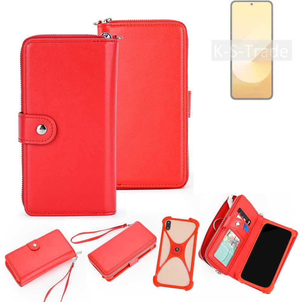 K-S-Trade Handyhülle für Samsung Galaxy Z Flip6, 2in1 Schutzhülle Portemonnee Handyhülle mit Bumper Hülle Case