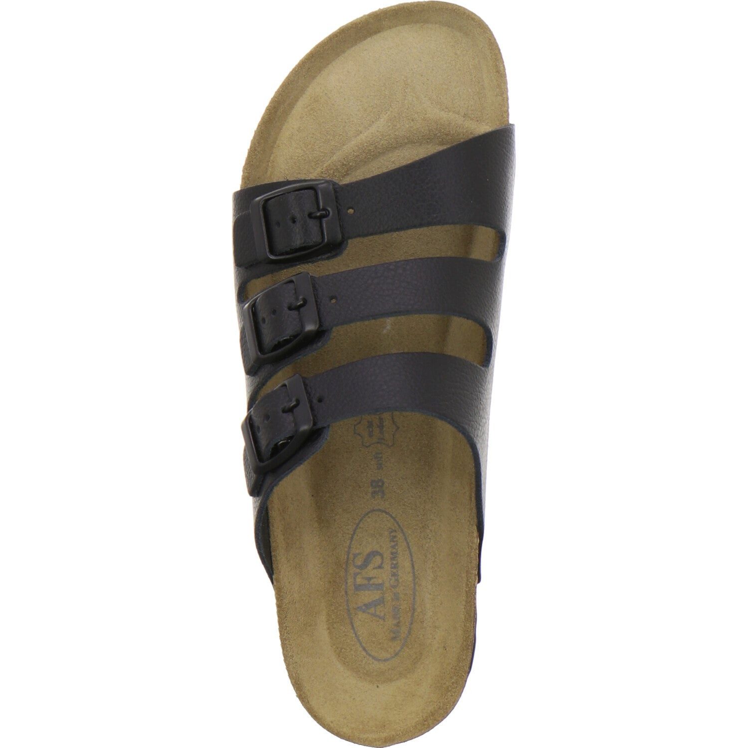 AFS-Schuhe Damen Dreischnaller Pantolette aus Glattleder mit Fußbett, Made in Germany
