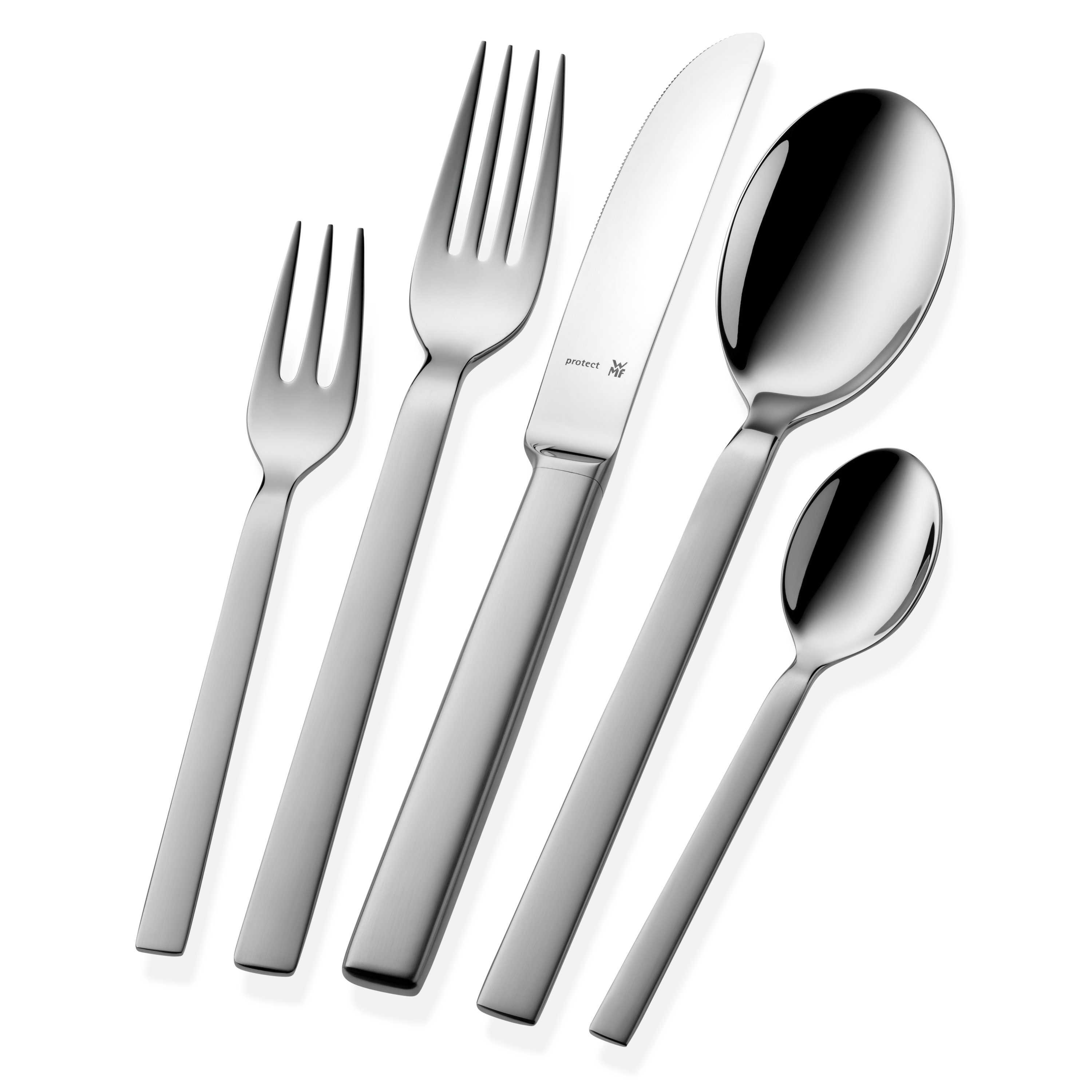WMF Besteck-Set Lyric Plus (66-tlg), 12 Personen, Cromargan® Edelstahl Rostfrei, ergonomisch, Cromargan protect