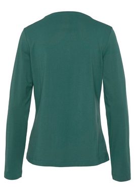 Vivance Dreams Langarmshirt mit Velvet-Knopfleiste