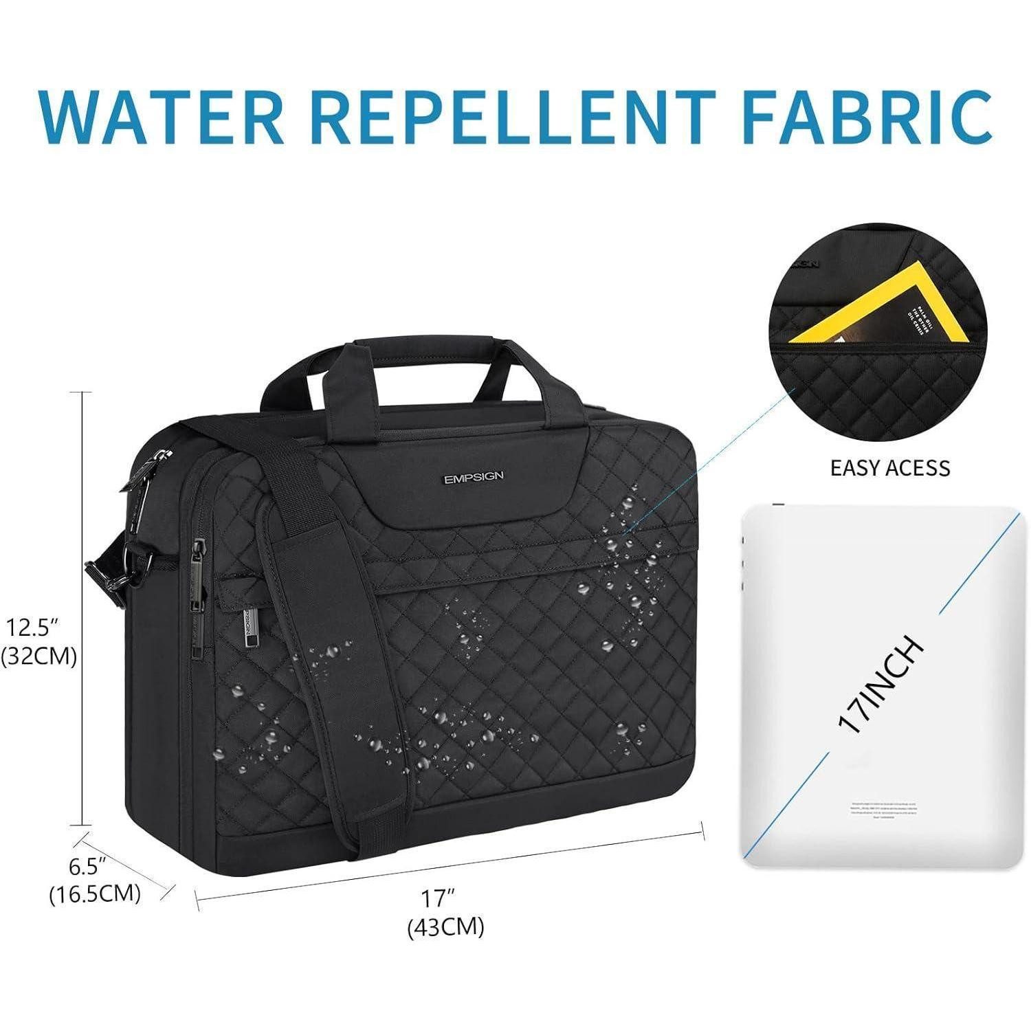 LuxusKollektion Laptoptasche 17 Zoll Laptoptasche Wasserdicht RFID Laptop Tasche Schwarz