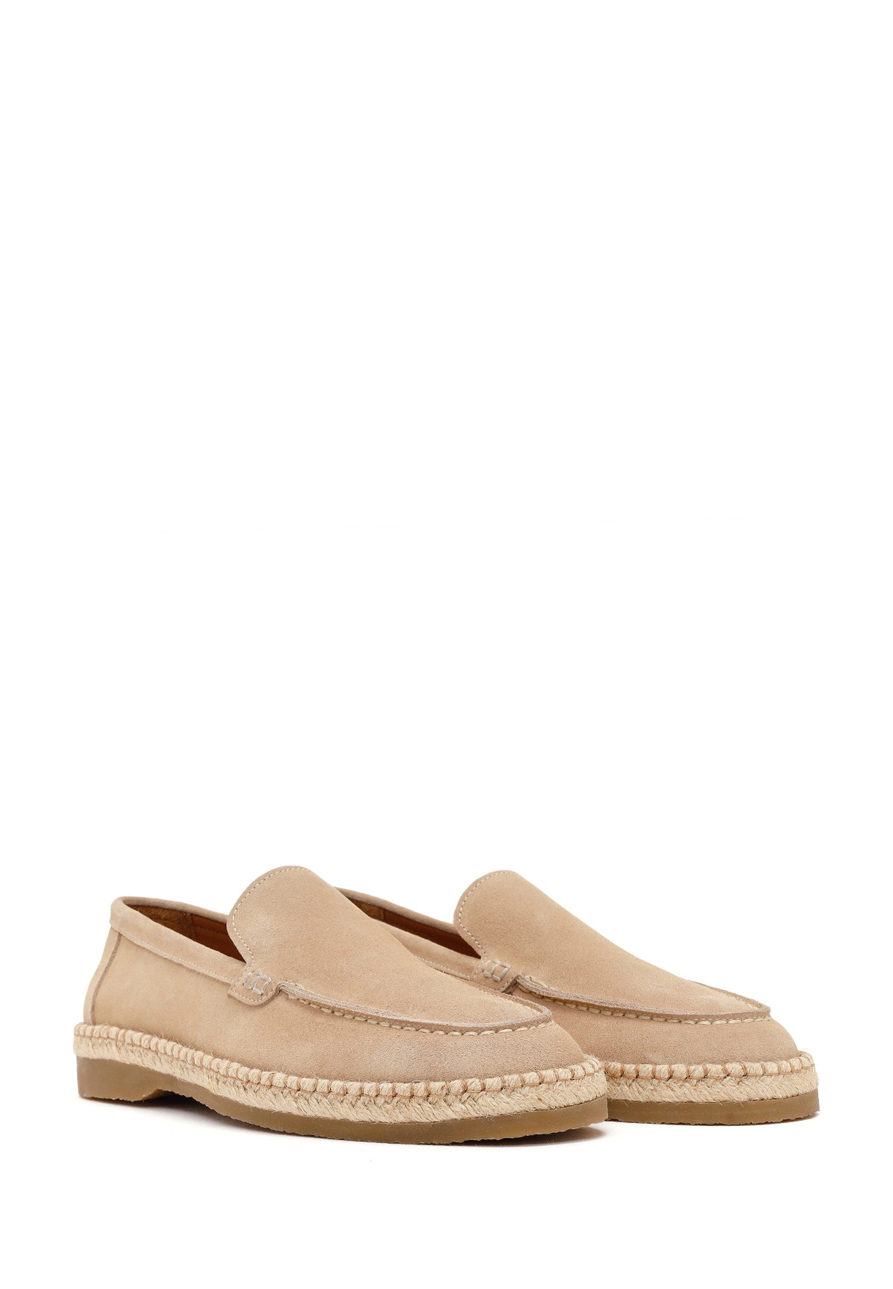 Derimod Lässige Loafer aus Veloursleder Loafer Echtes Leder, Lederfutter, EVA-Sohle, Slip-On-Stil, Espadrille-Besatz