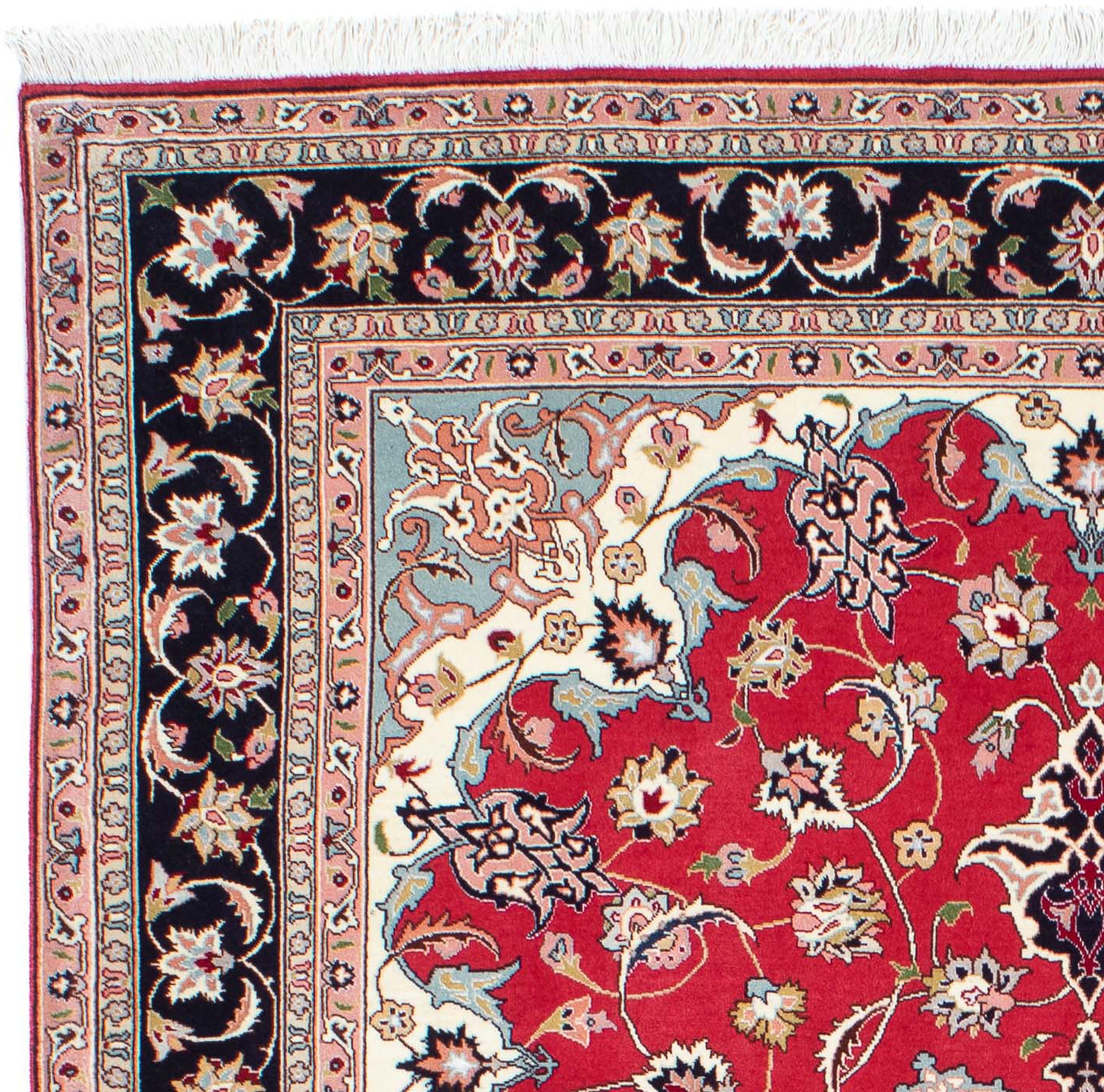 Orientteppich Täbriz - Einzelstück mit 10 morgenland, rechteckig, Höhe: cm 151 201 x Handgeknüpft, Zertifikat mm, - Wohnzimmer, rot