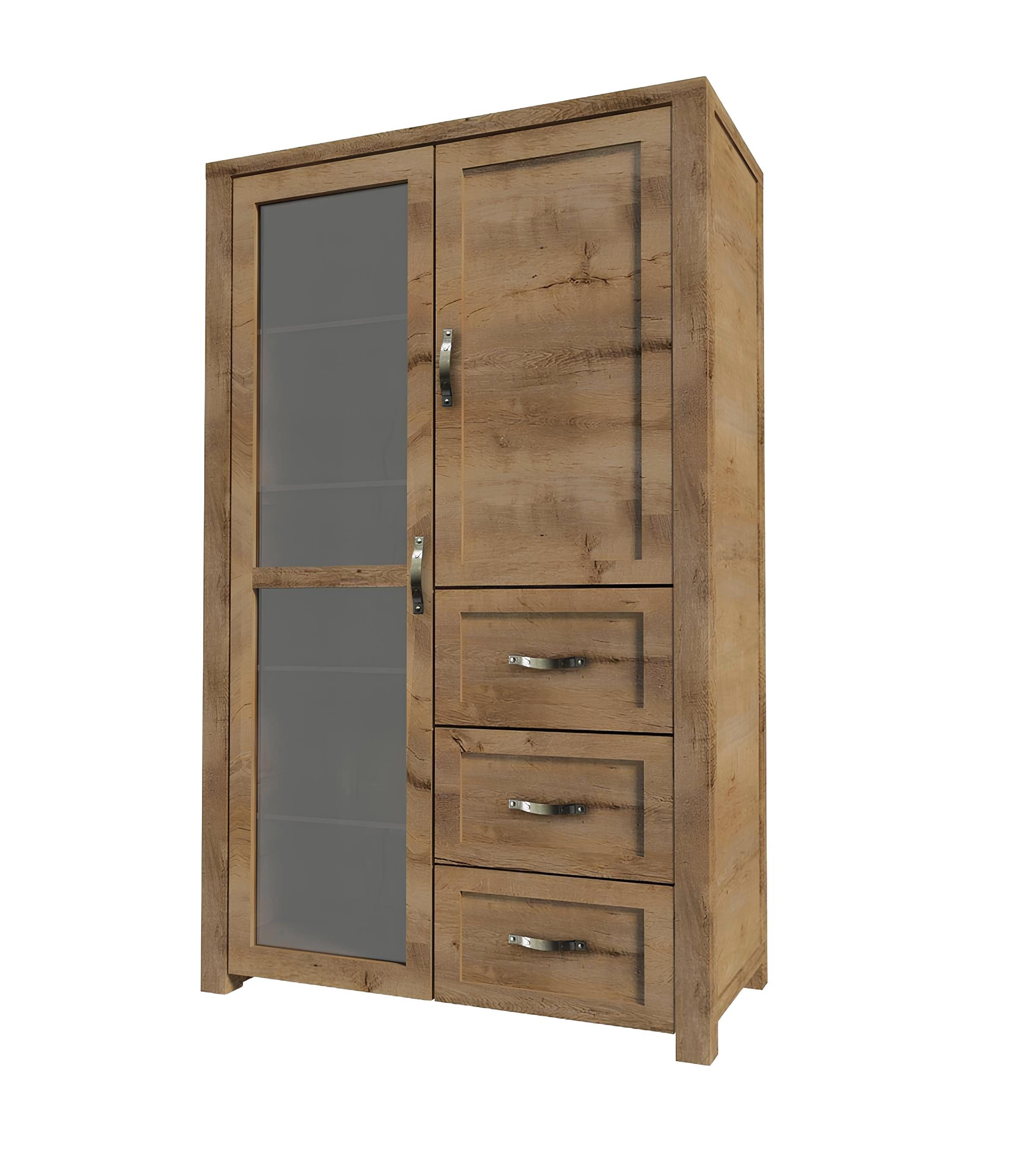 Xlmoebel Vitrine Klassischer Vitrinenschrank aus hochwertigem Holz in elegantem Design (1-St., Vitrine) Hergestellt in Europa