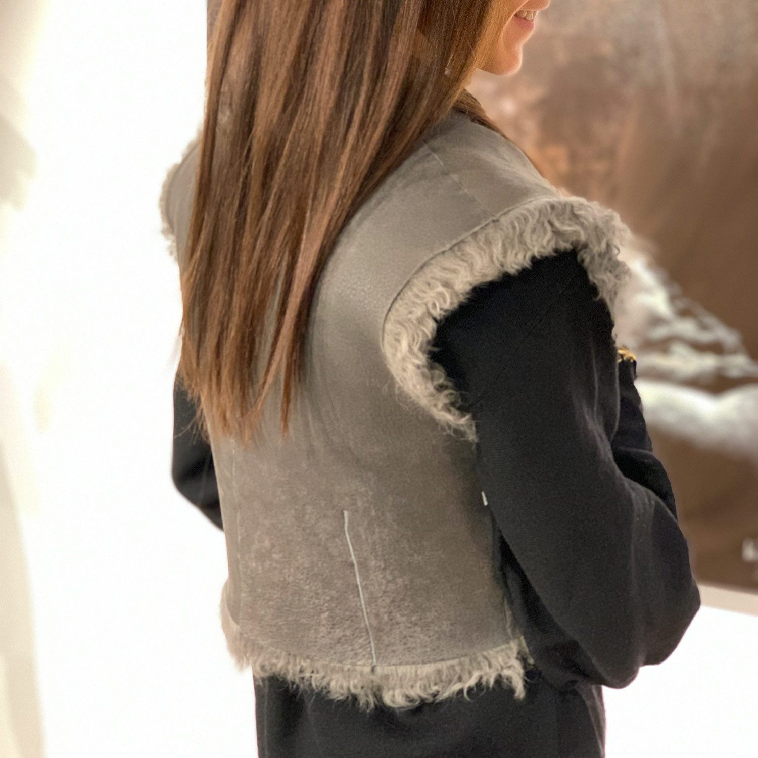 von hohenstein Fellweste Fell-Weste Ellen grau