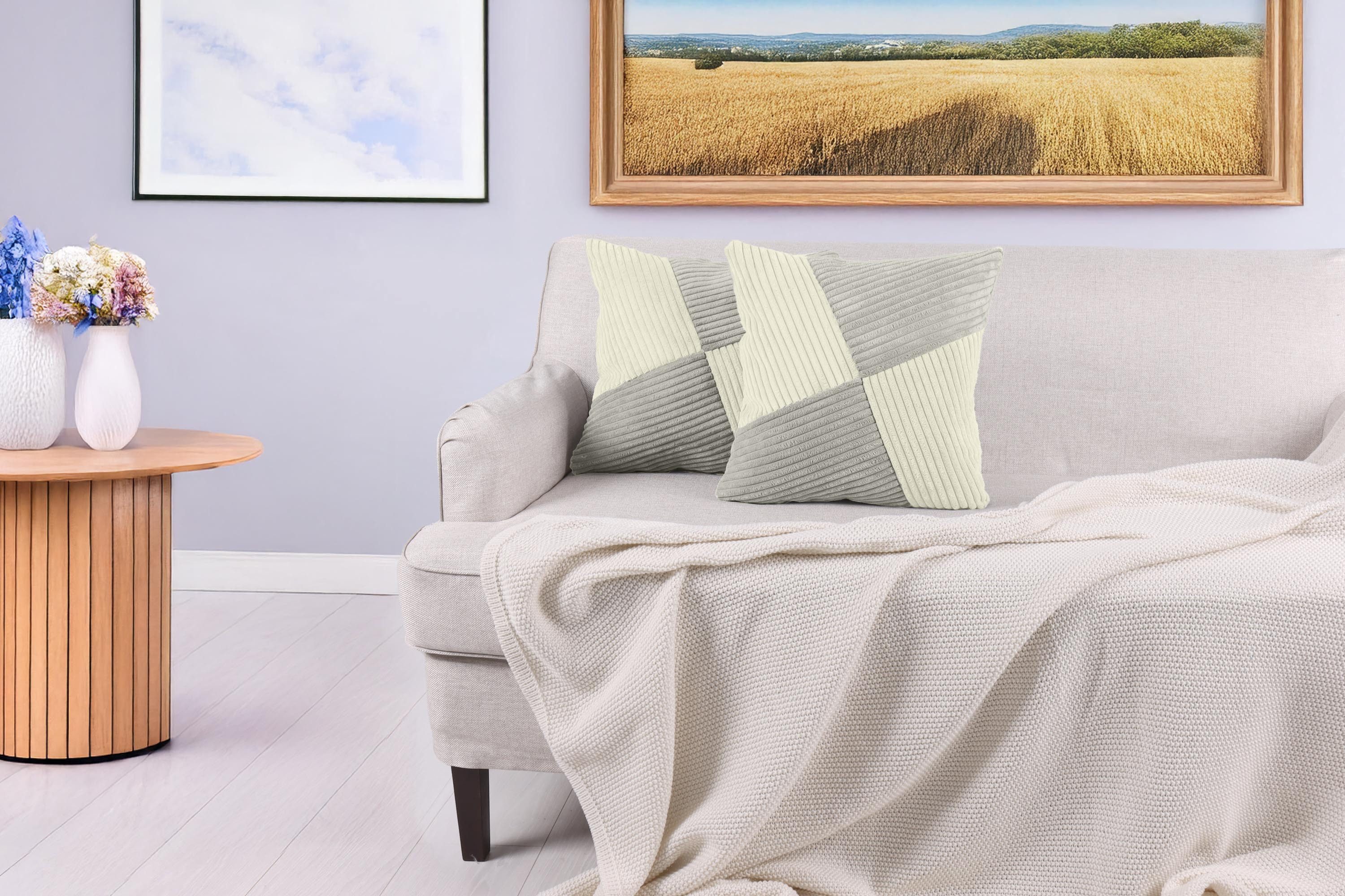 Amilian Dekokissen mit Füllung und Bezug - 2er Set - Zierkissen; Sofakissen - 40x40 cm, (2 Stück), Dekokissen mit Inlett - Couchkissen mit Kissenfüllung