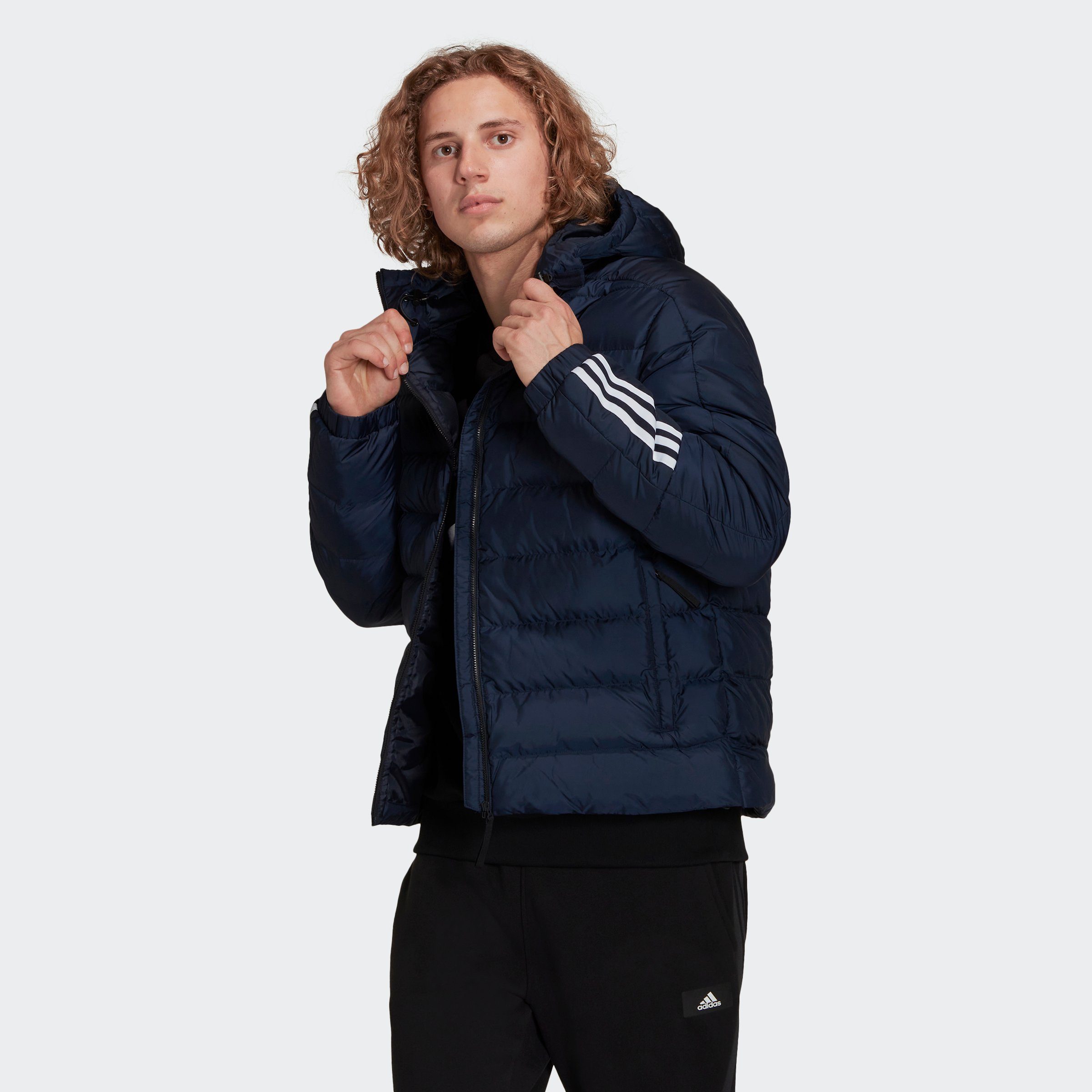 adidas Sportswear Outdoorjacke ITAVIC 3STREIFEN MIDWEIGHT HOODED Legend Ink