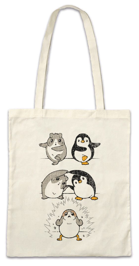 Urban Backwoods Beuteltasche Porg Fusion Stofftasche Penguin Pinguin Hamster Fun Geek Nerd Gift (1-tlg), Wars Cute Spaß Geschenk