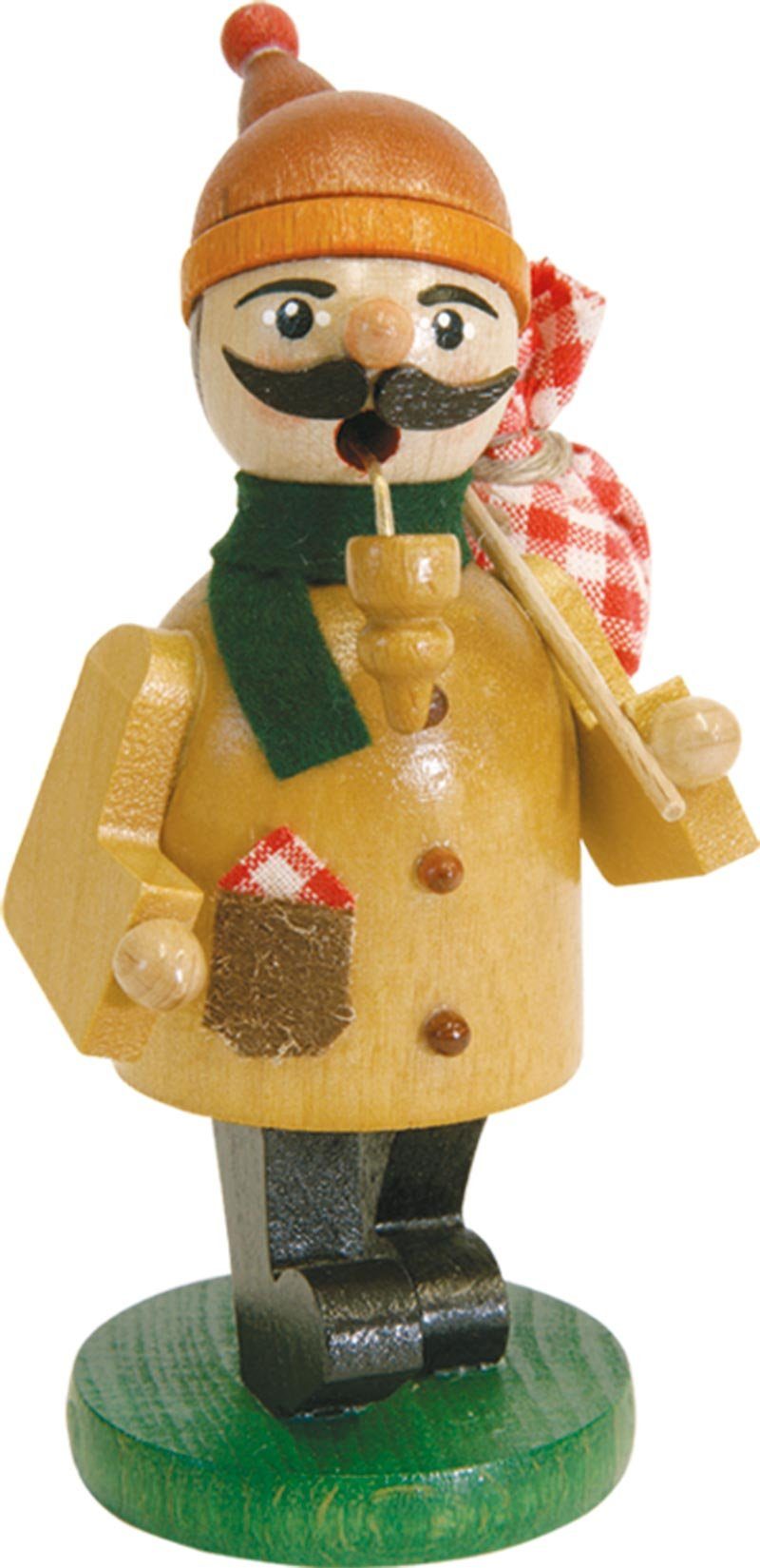 Richard Glaesser Räuchermännchen Wanderer, Höhe 11cm, Handwerkskunst original Erzgebirge