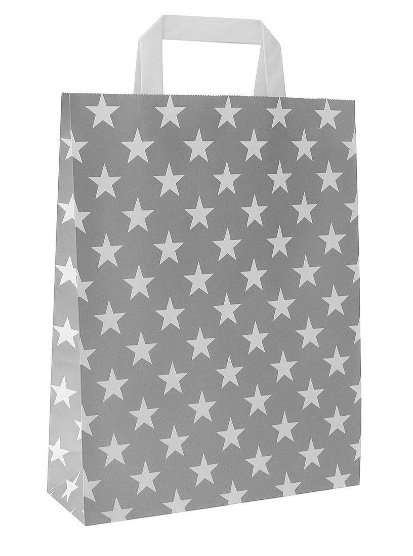 Tragetasche Papiertragetasche mit Sternen (25-tlg., 18+08x22 cm)