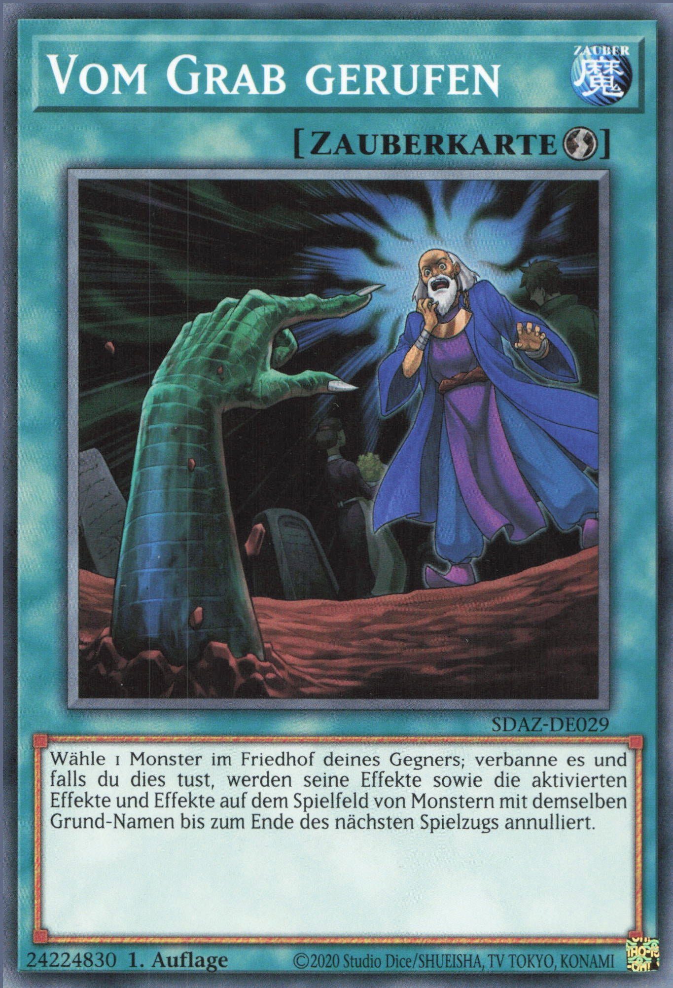 ReCollectibles Sammelkarte YuGiOh Karte Vom Grab gerufen deutsch, YuGiOh! Karte SDAZDE029 Common